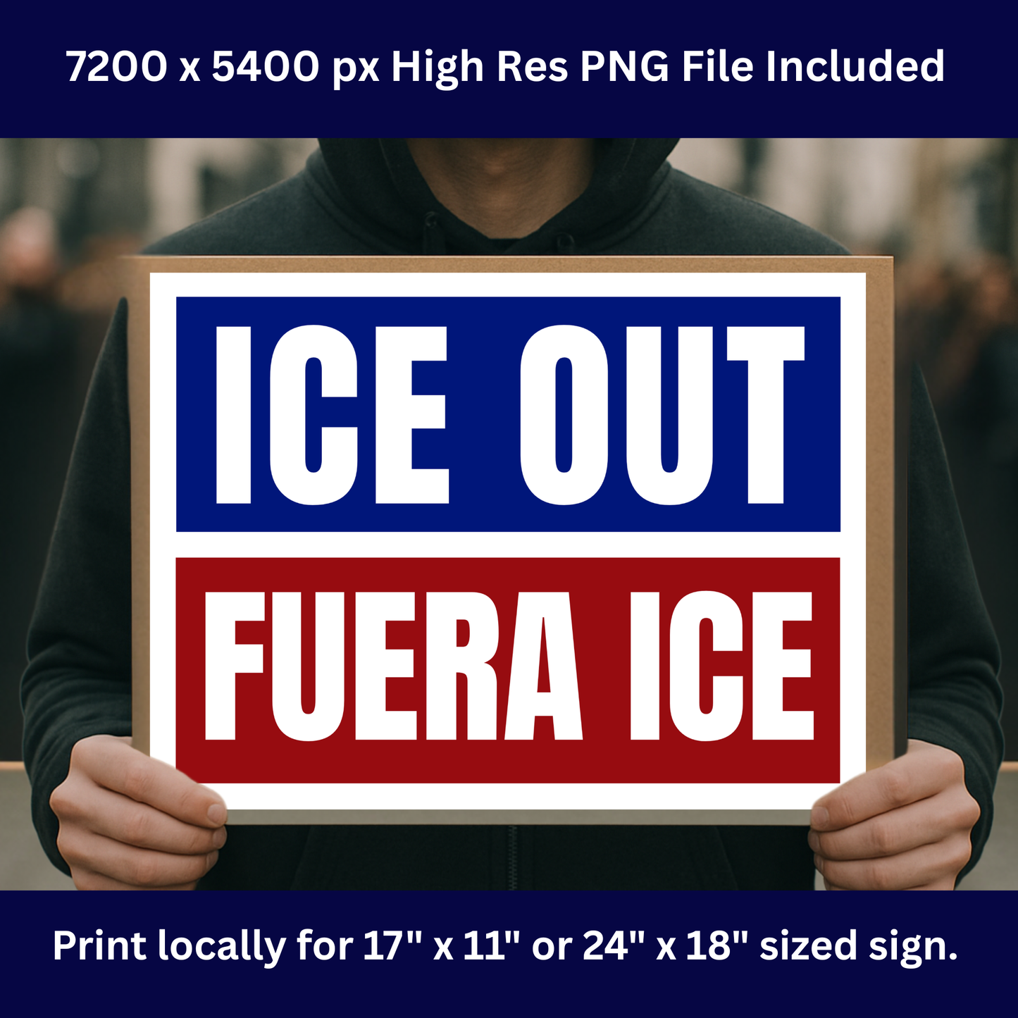 ICE OUT Protest Sign, Cartel de protesta "Fuera ICE”, Printable Protest Sign, Protest Poster