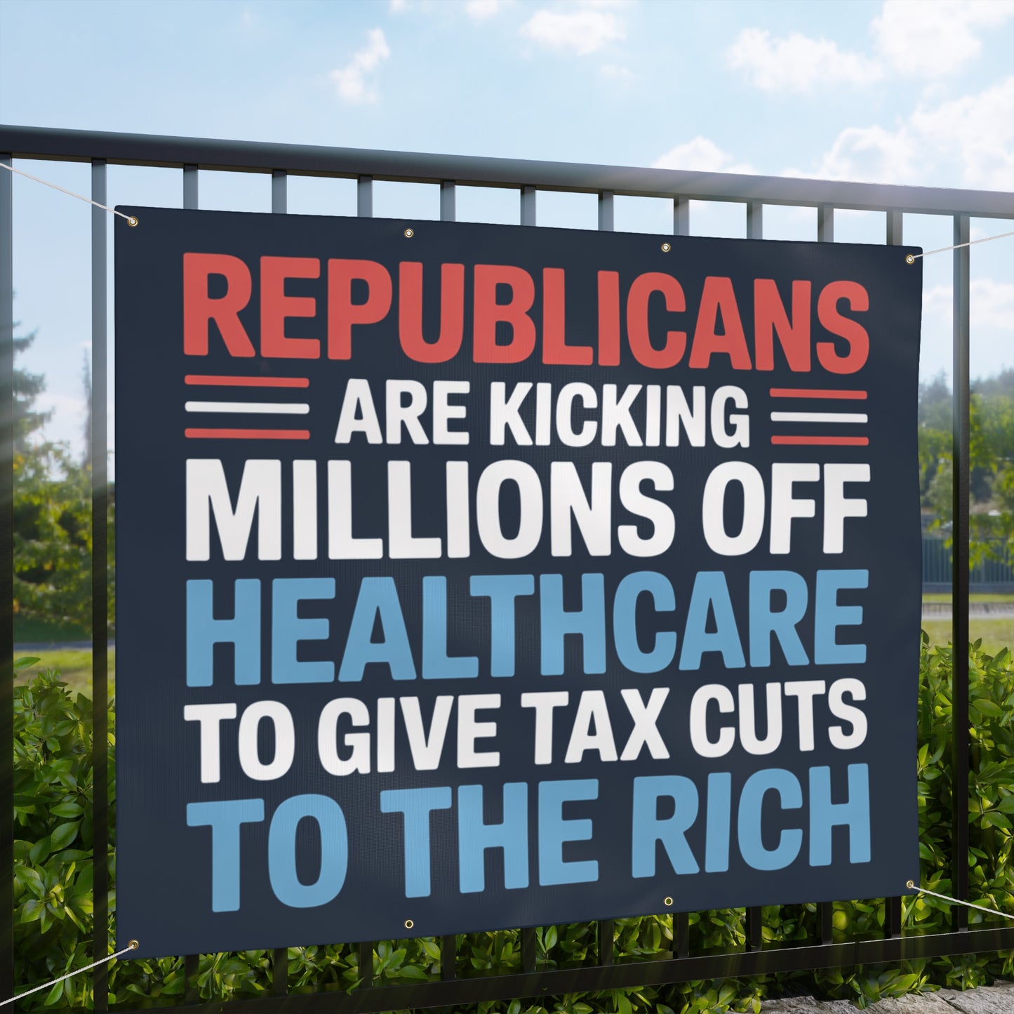 Medicaid Sign, Anti Trump Banner, Protest Banner, Anti MAGA Banner, Resistance Sign, Political Banner, 2 Sizes, Free Shipping