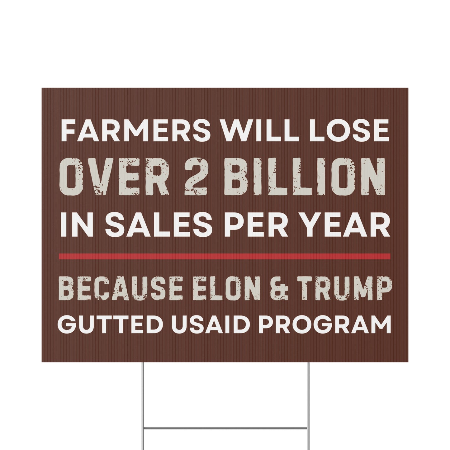Farmers Protest Yard Sign | Anti-Trump USAID Sign | 24"x18" Heavy-Duty Political Sign