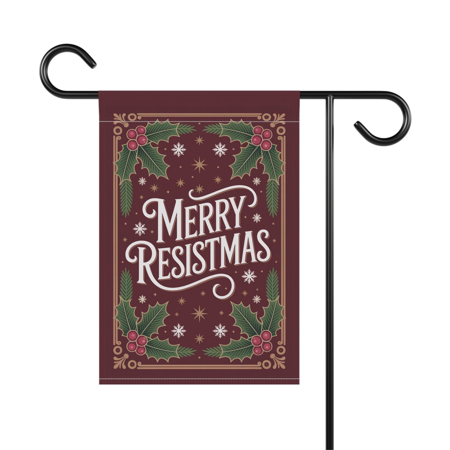 Merry Resistmas Garden Flag, Christmas Garden Flag, Holiday Garden Flag, Funny Political Holiday Decor, Democracy Gift