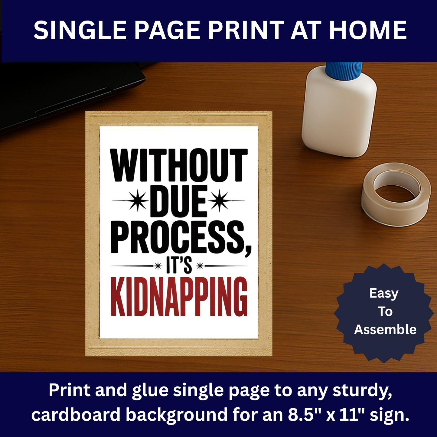 Ant ICE Protest Signs - Print at Home Protest Sign Kit, 3 Signs Included, 8.5" x 11", Print and Glue to Cardboard, Printable Protest Signs