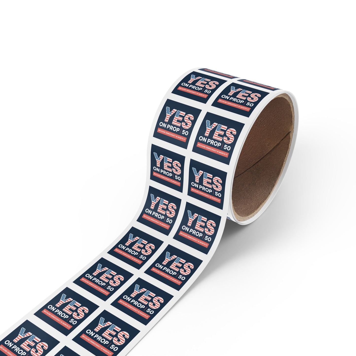 Yes on Prop 50 Stickers, Rolls of 50, 100 or 250, 1 inch or 2 inches, Free Shipping, Election Rigging Response Act Stickers.