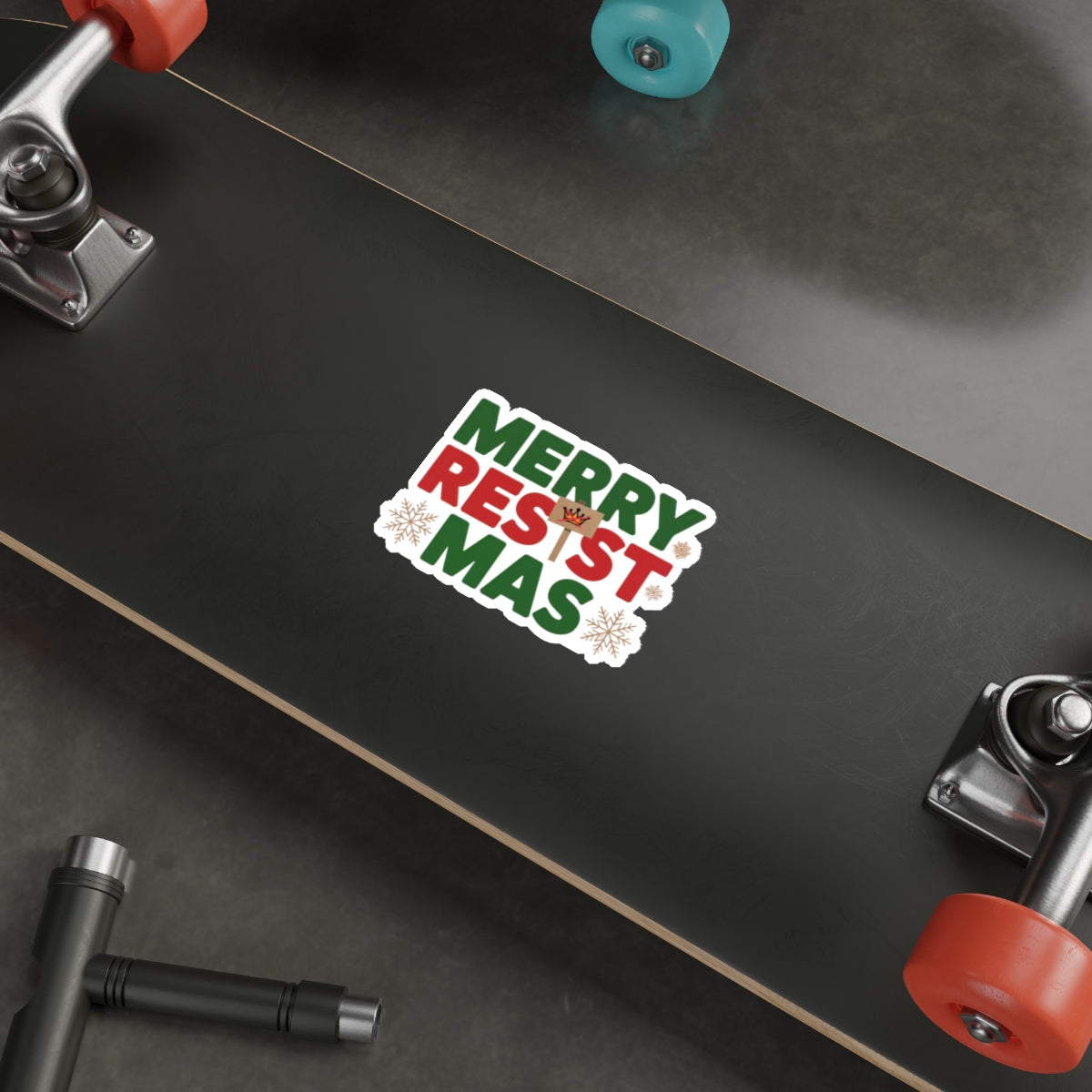 Merry Resistmas Sticker, Premium Vinyl, Indoor/Outdoor, Multiple Sizes Available, Holiday Stickers, Christmas Stickers, Anti Trump Stickers