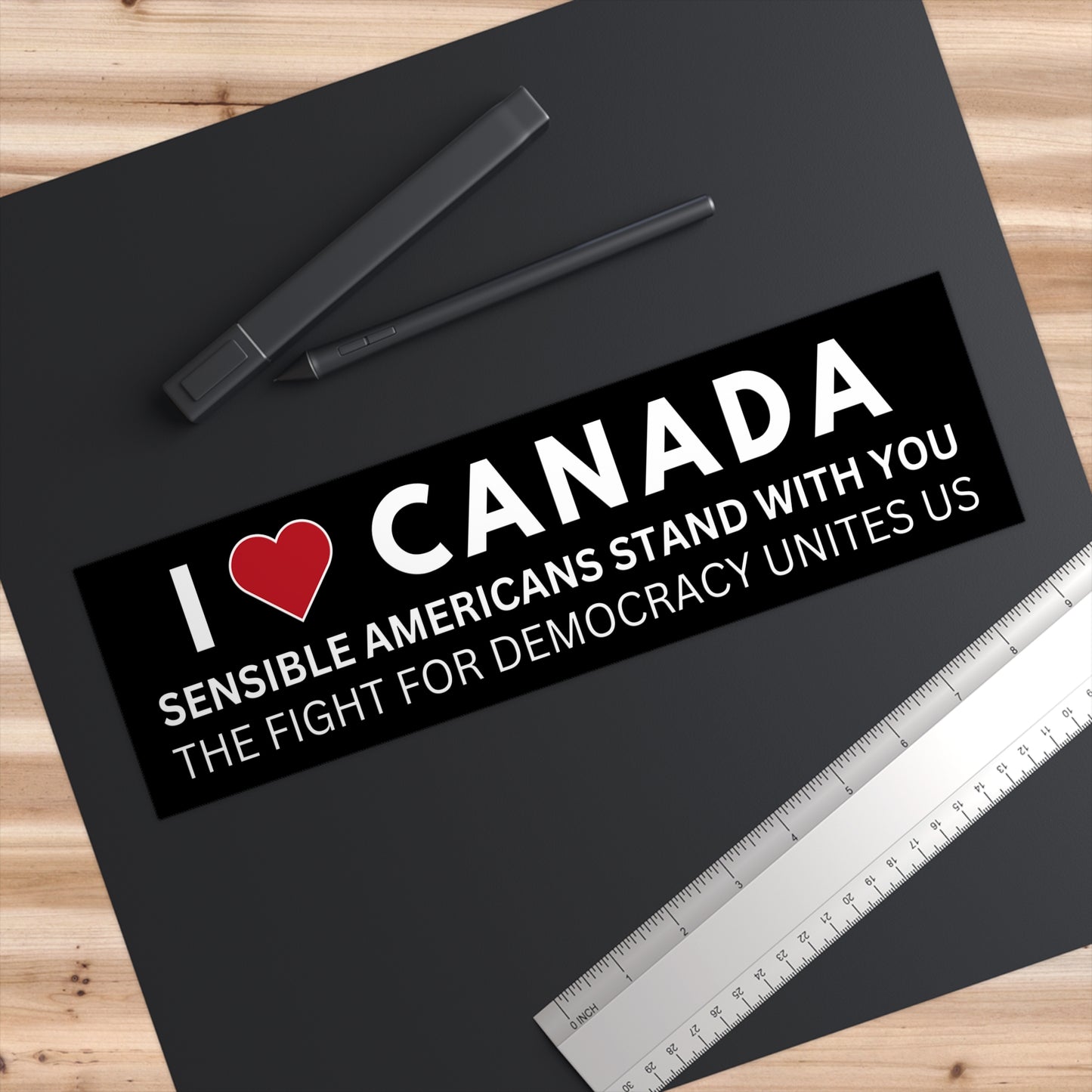 I Love Canada Bumper Sticker | Anti-Trump Political Sticker | Pro-Democracy Decal