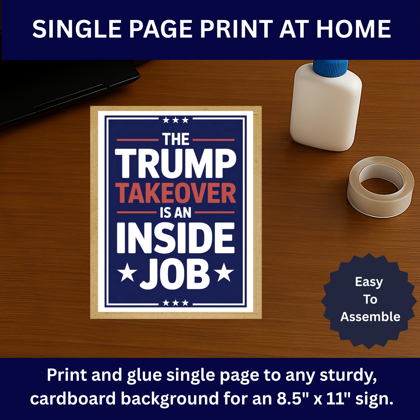 Fascism Protest Signs, Stop Trump Takeover Protest Signs, 3 Signs Included, High Res Printable Protest Signs, Anti Trump Protest Signs