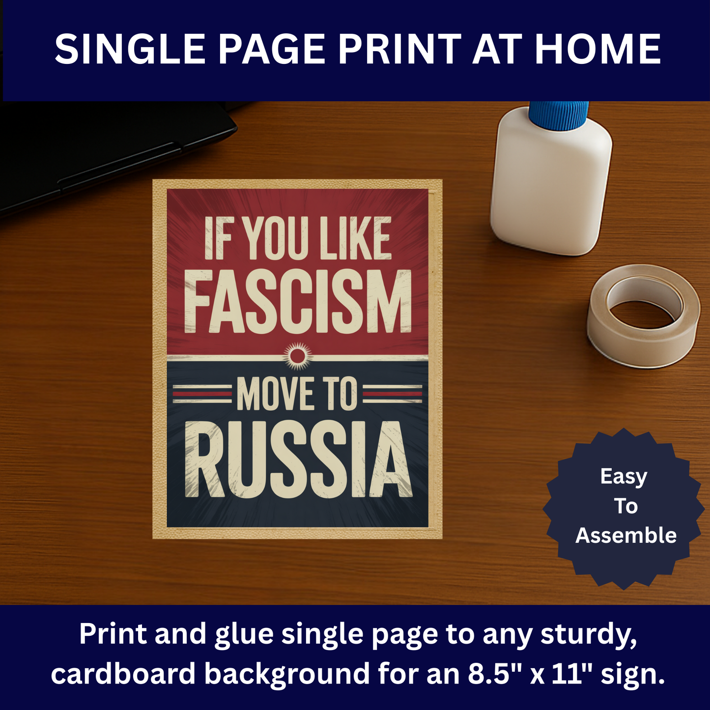 Fascism Protest Signs, Stop Trump Takeover Protest Signs, 3 Signs Included, High Res Printable Protest Signs, Anti Trump Protest Signs