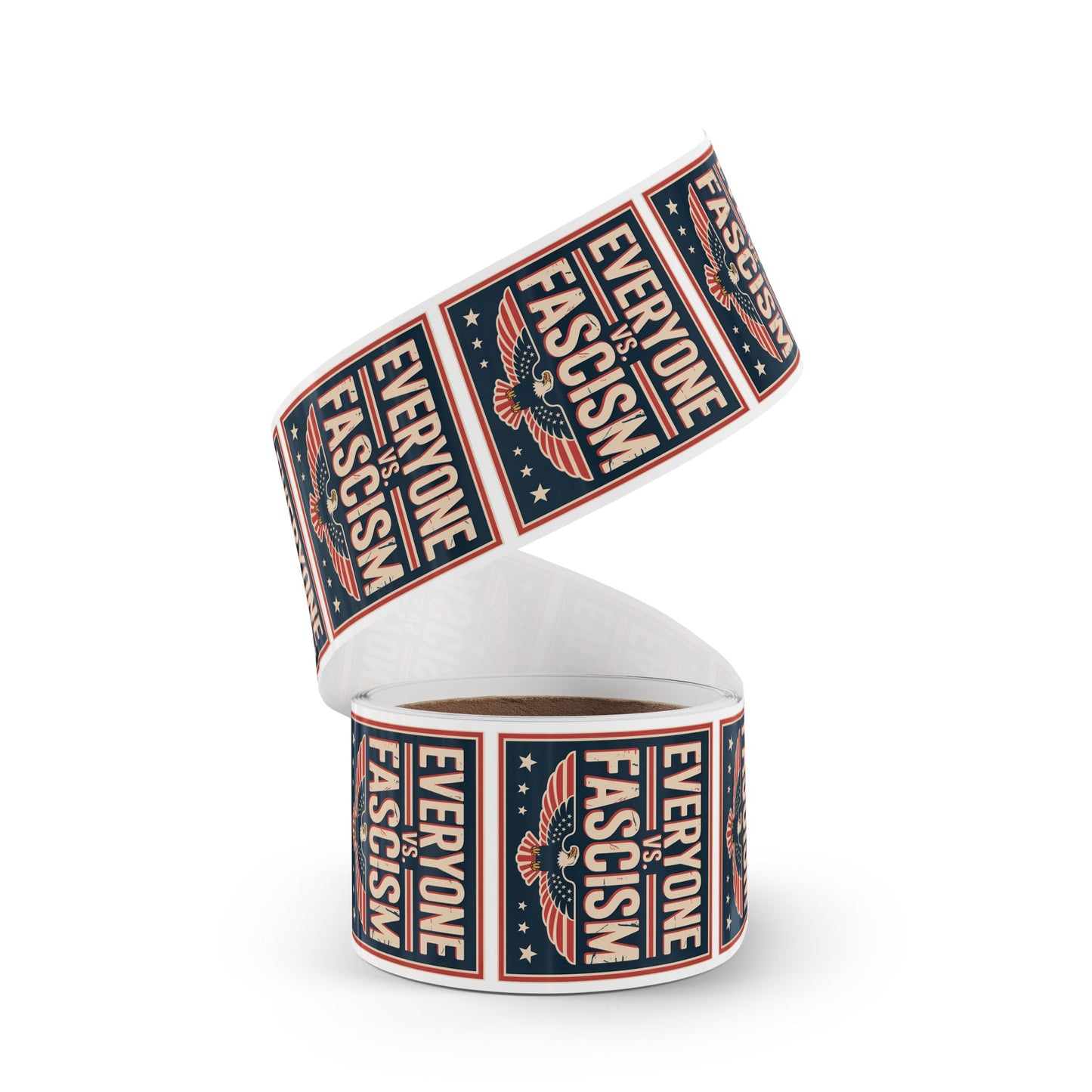 Everyone vs Fascism Stickers, Wholesale Political Sticker Rolls – 2″×2″ Vinyl, Waterproof, High Turnover & Profit Margin