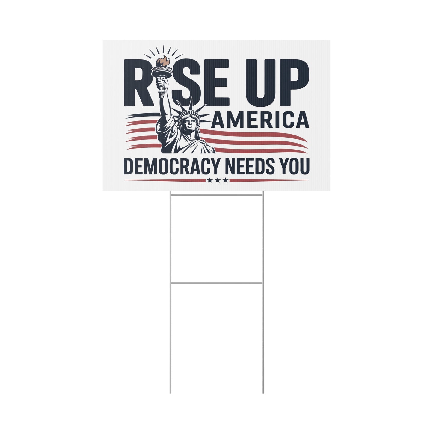 Democracy Yard Sign, Anti Trump Yard Sign, Rise Up America, Political Yard Sign, Print on Both Sides, Multiple Sizes