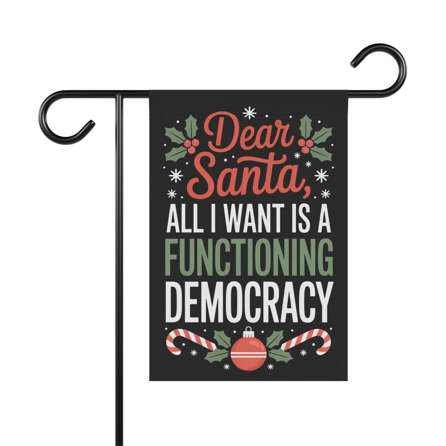 Dear Santa Holiday Garden Flag, Christmas Garden Flag, Holiday Garden Flag, Funny Political Holiday Decor, Democracy Gift, Free Shipping