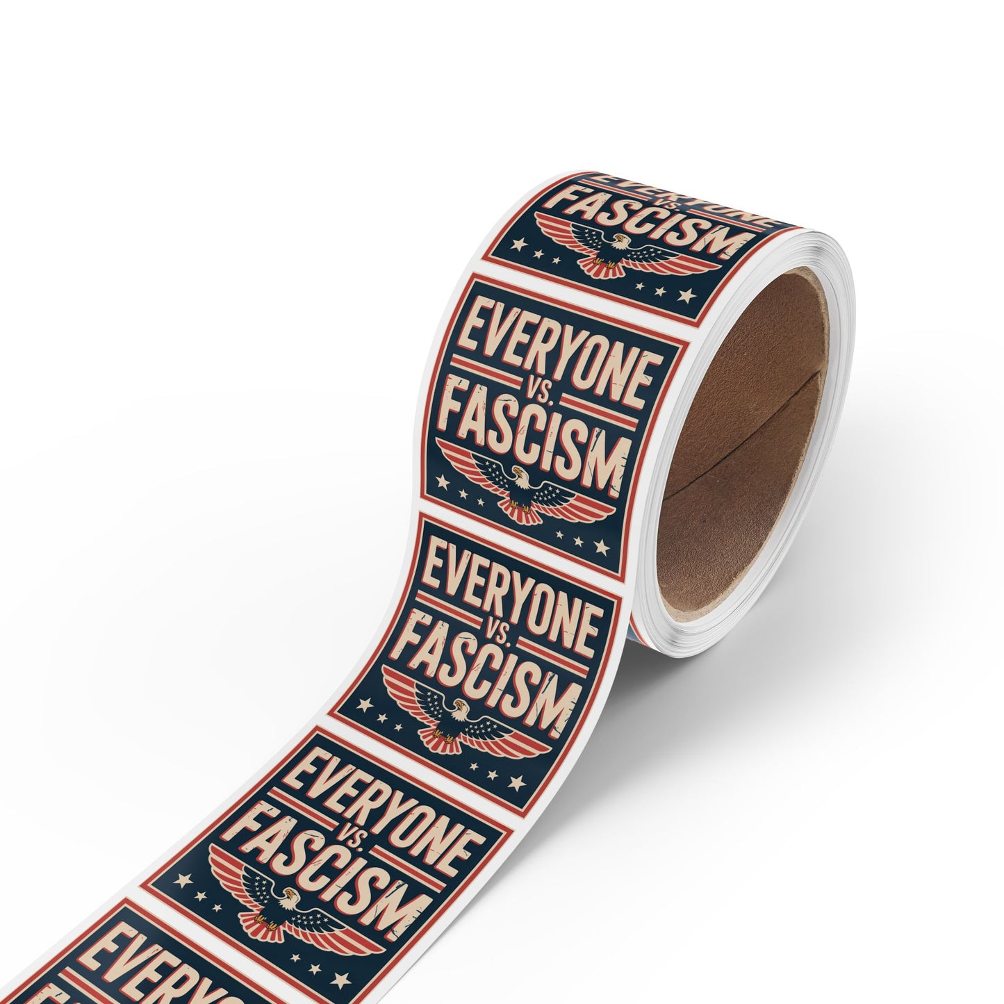Everyone vs Fascism Stickers, Wholesale Political Sticker Rolls – 2″×2″ Vinyl, Waterproof, High Turnover & Profit Margin