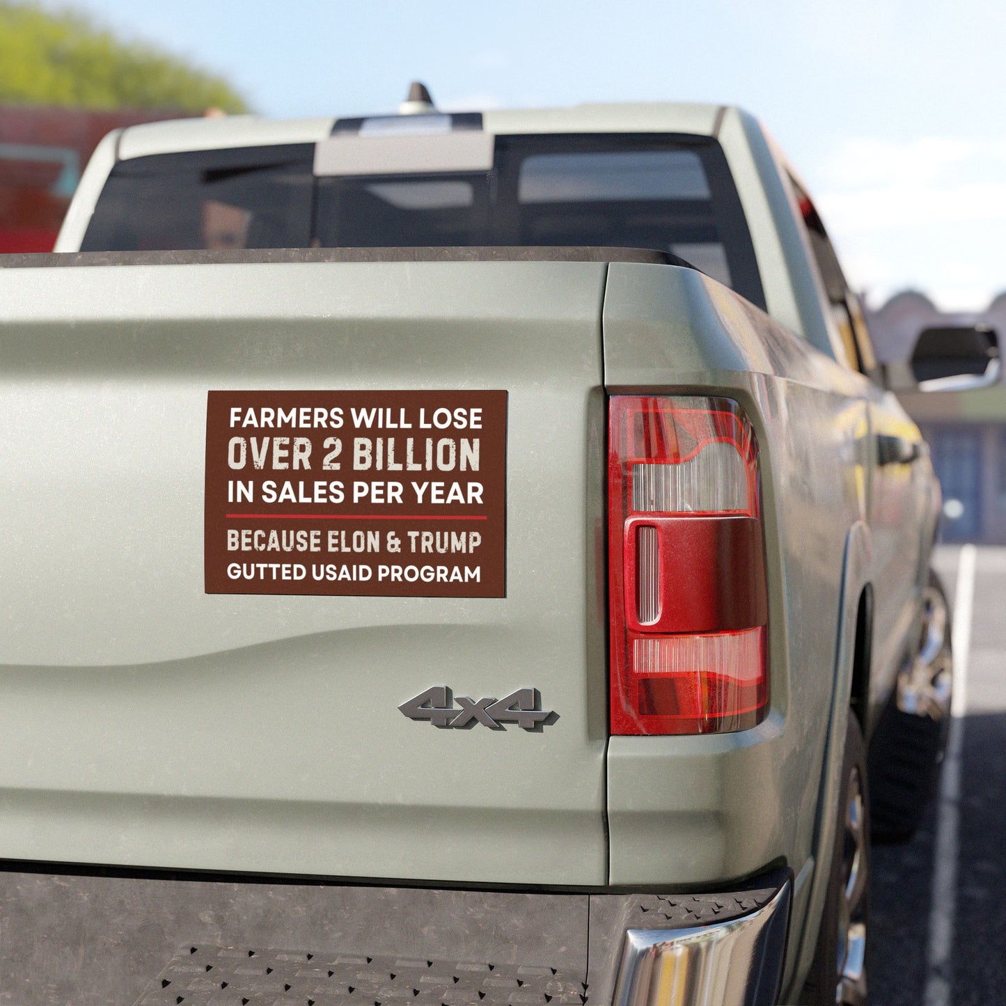 Farmers USAID Car Magnet | Anti-Trump Bumper Magnet | Pro-Democracy Voter Magnet
