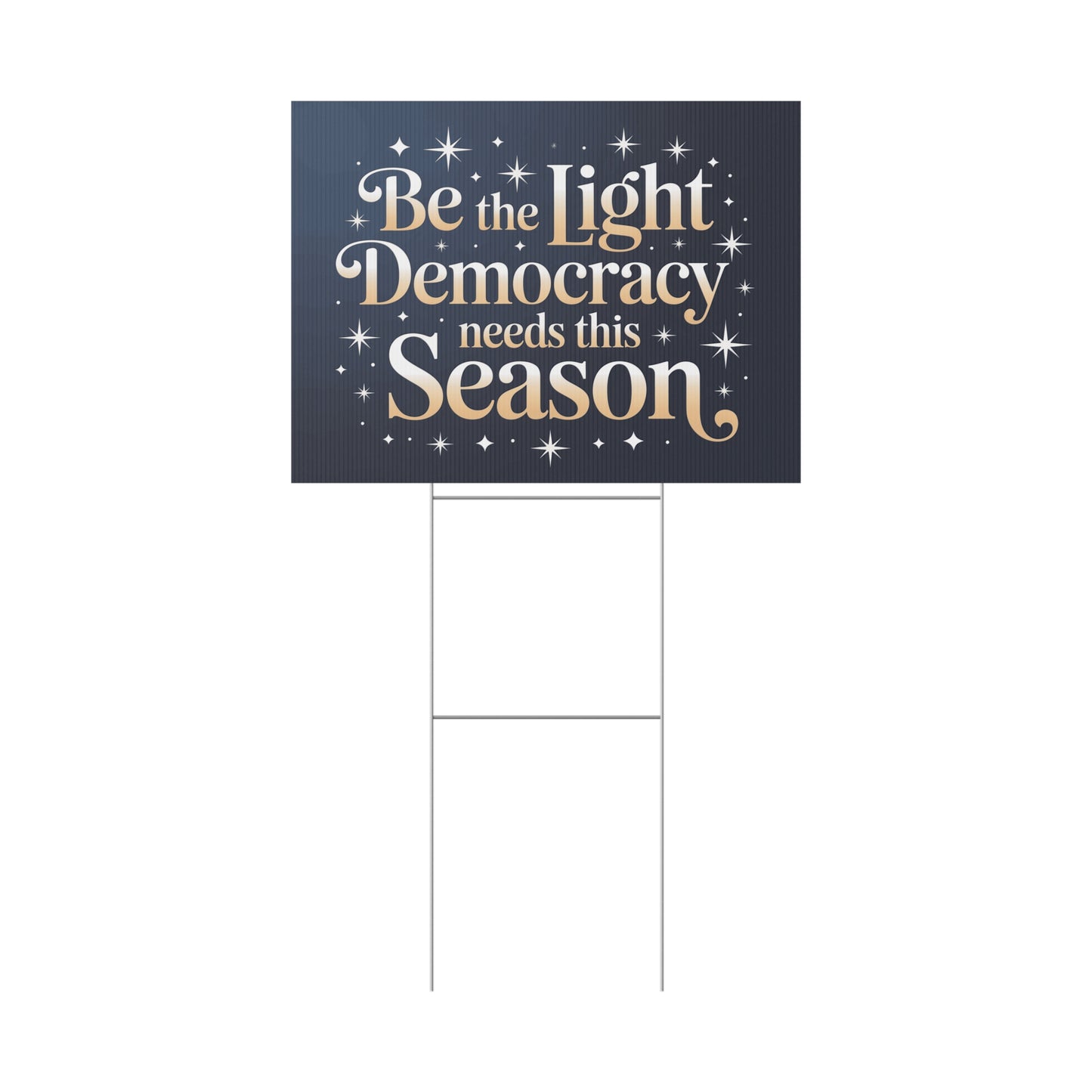 Holiday Yard Sign, Political Christmas Yard Sign, Democracy Yard Sign with H Stake, 24" x 18", Anti Trump Yard Sign, Print on Both Sides