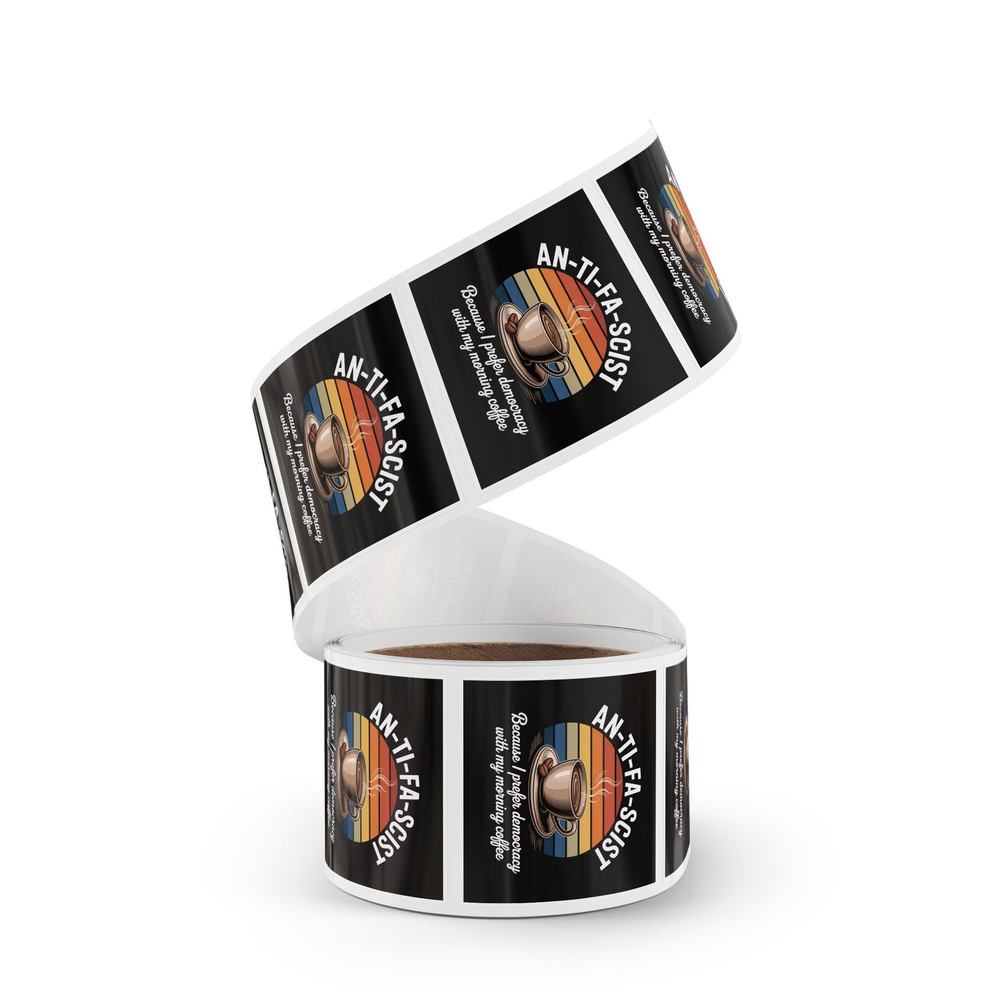 Funny Antifa Wholesale Political Sticker Rolls – 2″×2″ Vinyl, Waterproof, High Turnover & Profit Margin