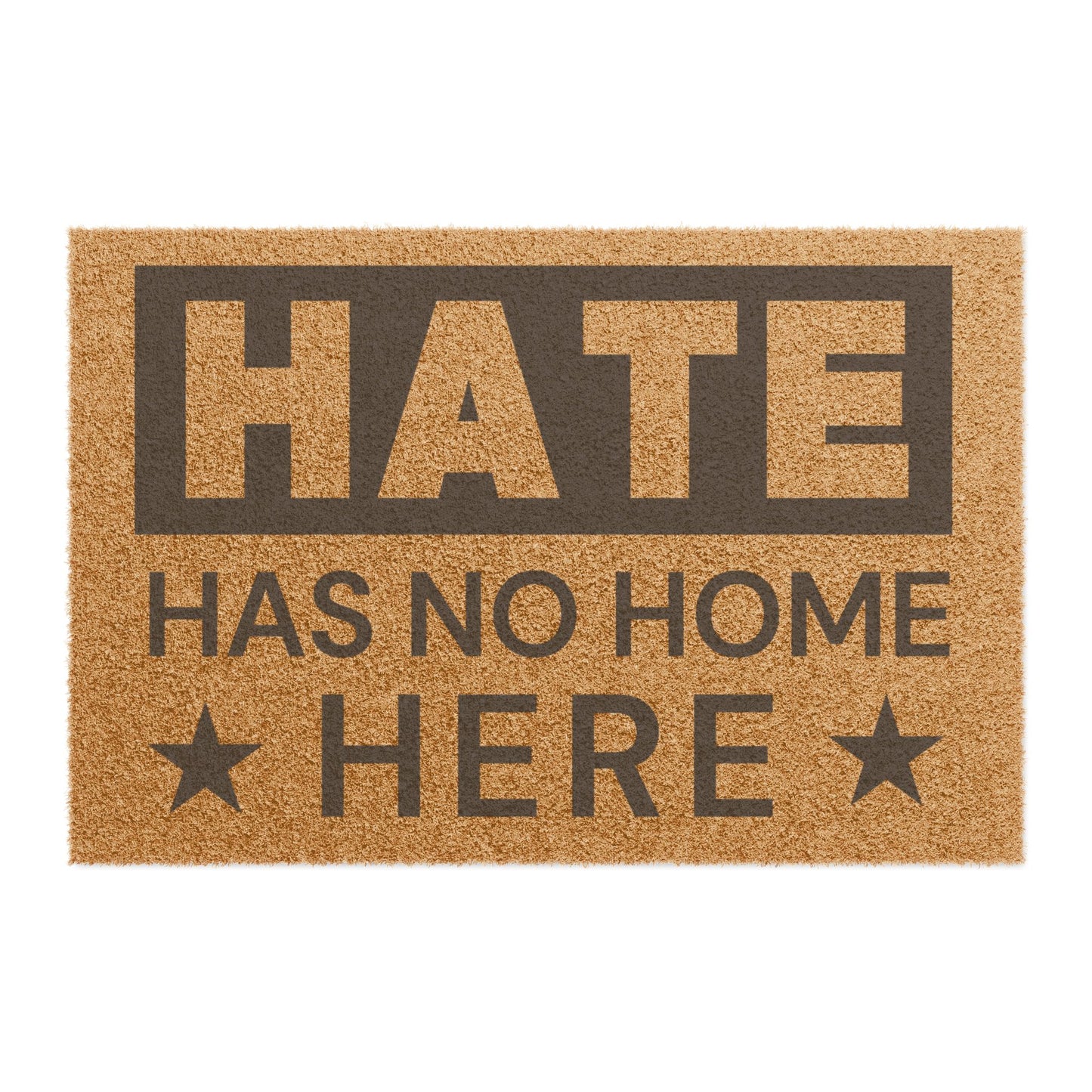 Hate Has No Home Here Door Mat, 24" x 16", Premium Tufted Coconut Fiber, Vinyl Backing, Free Shipping, Waterproof Door Mat, Custom Door Mat