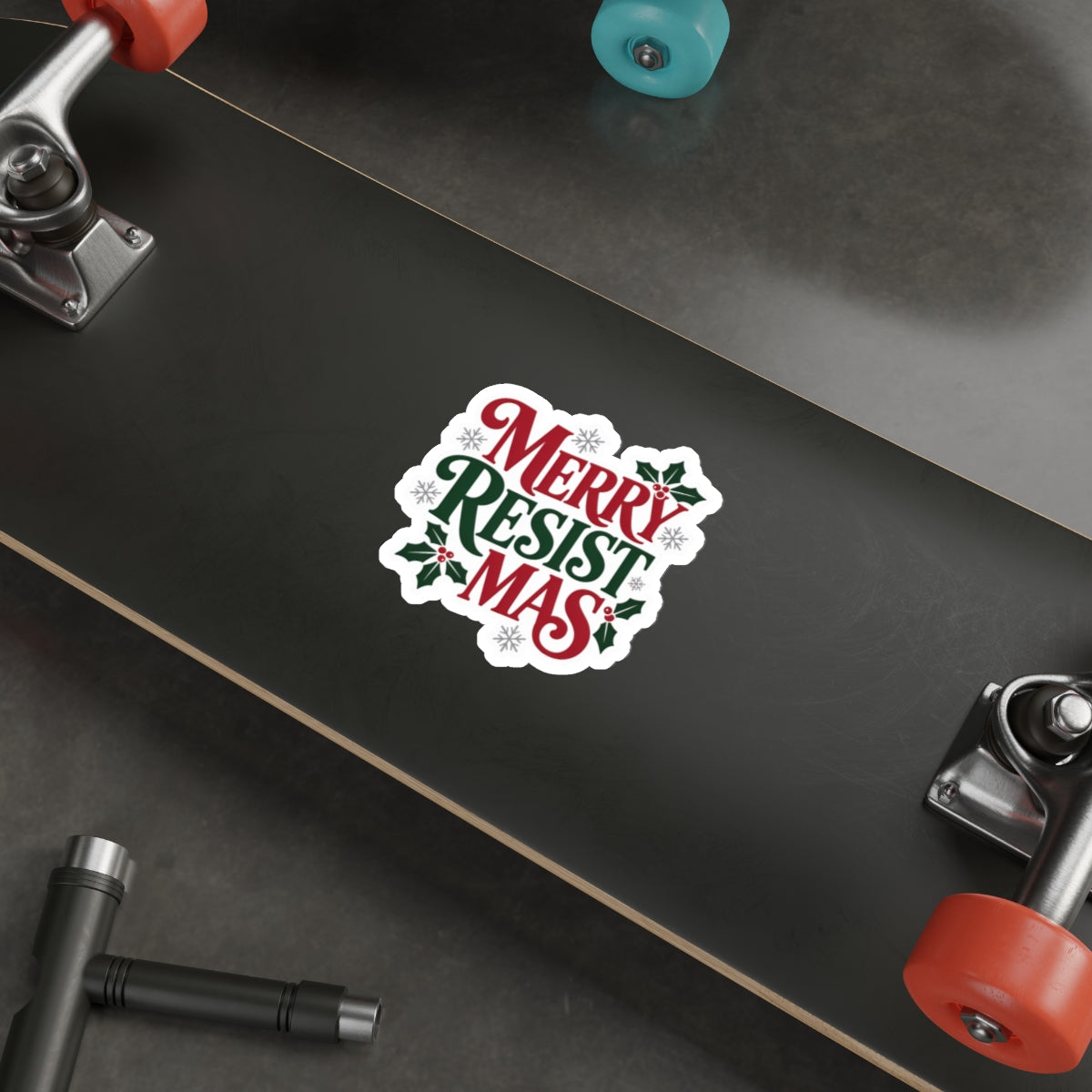 Merry Resistmas Sticker, Premium Vinyl, Indoor/Outdoor, Multiple Sizes Available, Holiday Stickers, Christmas Stickers, Political Gift