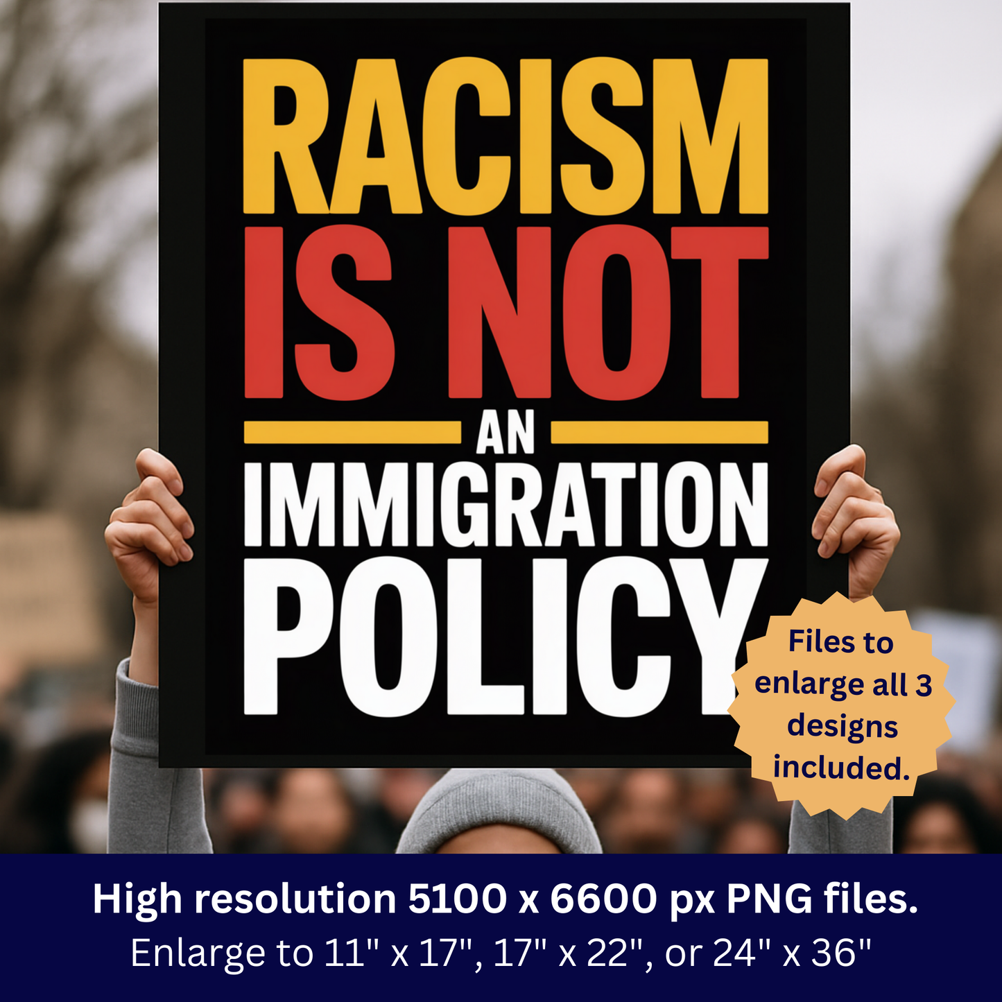 ICE Protest Signs, Immigration Protest Signs, 3 Signs Included, High Res Printable Protest Signs, Anti Trump Protest Signs
