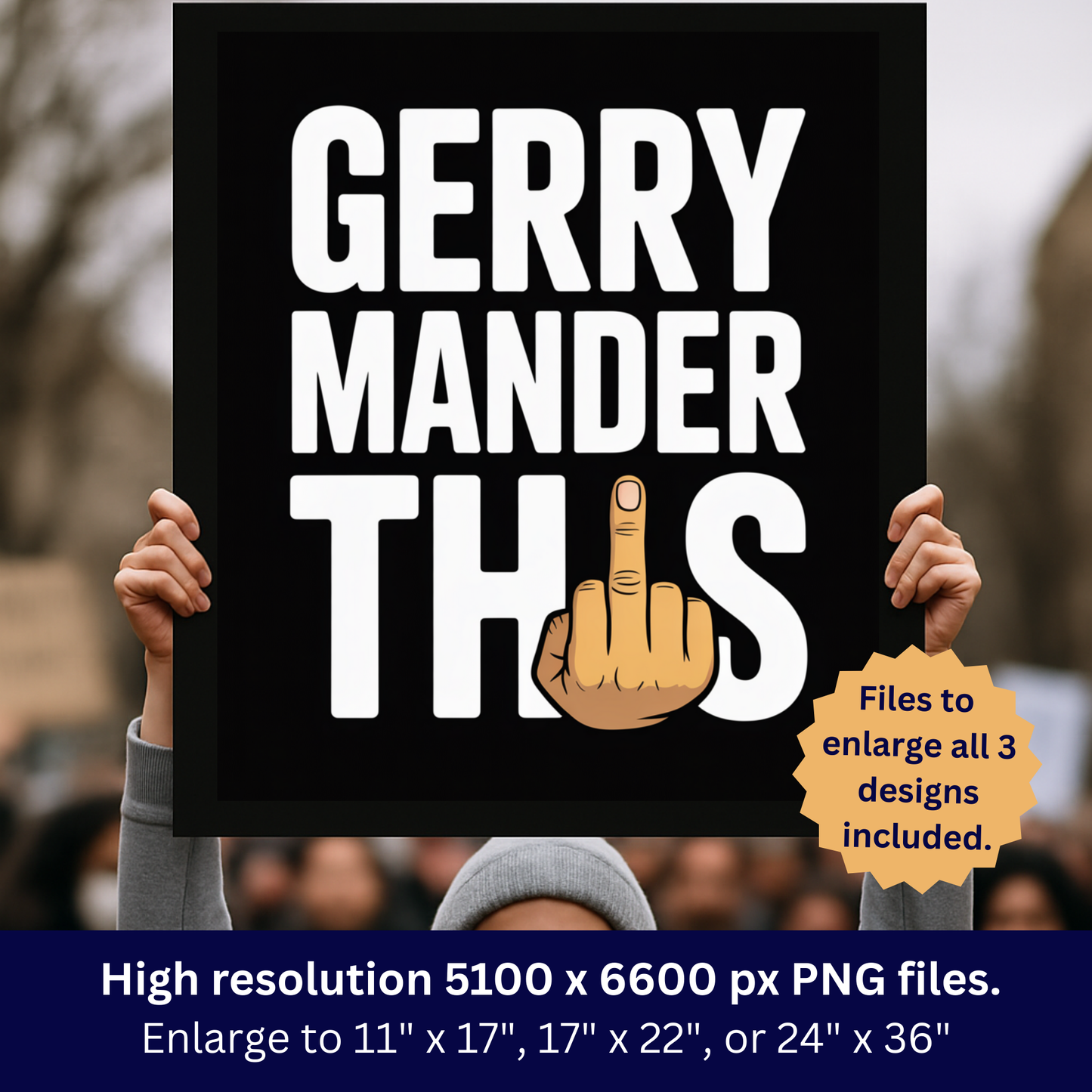 Gerrymandering Protest Signs, Voting Rights Protest Signs, 3 Signs Included, High Res Printable Protest Signs, Anti Trump Protest Signs