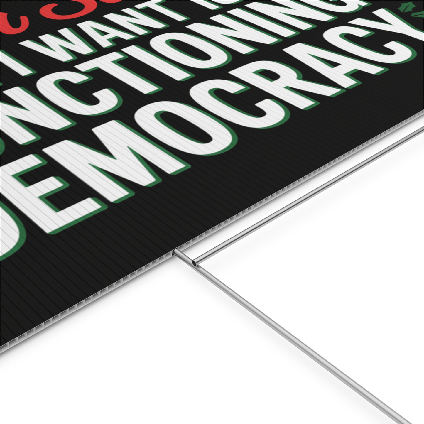 Democracy Holiday Yard Sign 5 Pack - Top Selling Designs, 24" x 18", Print on Both Sides, H Stakes Included, Funny Political Christmas Signs