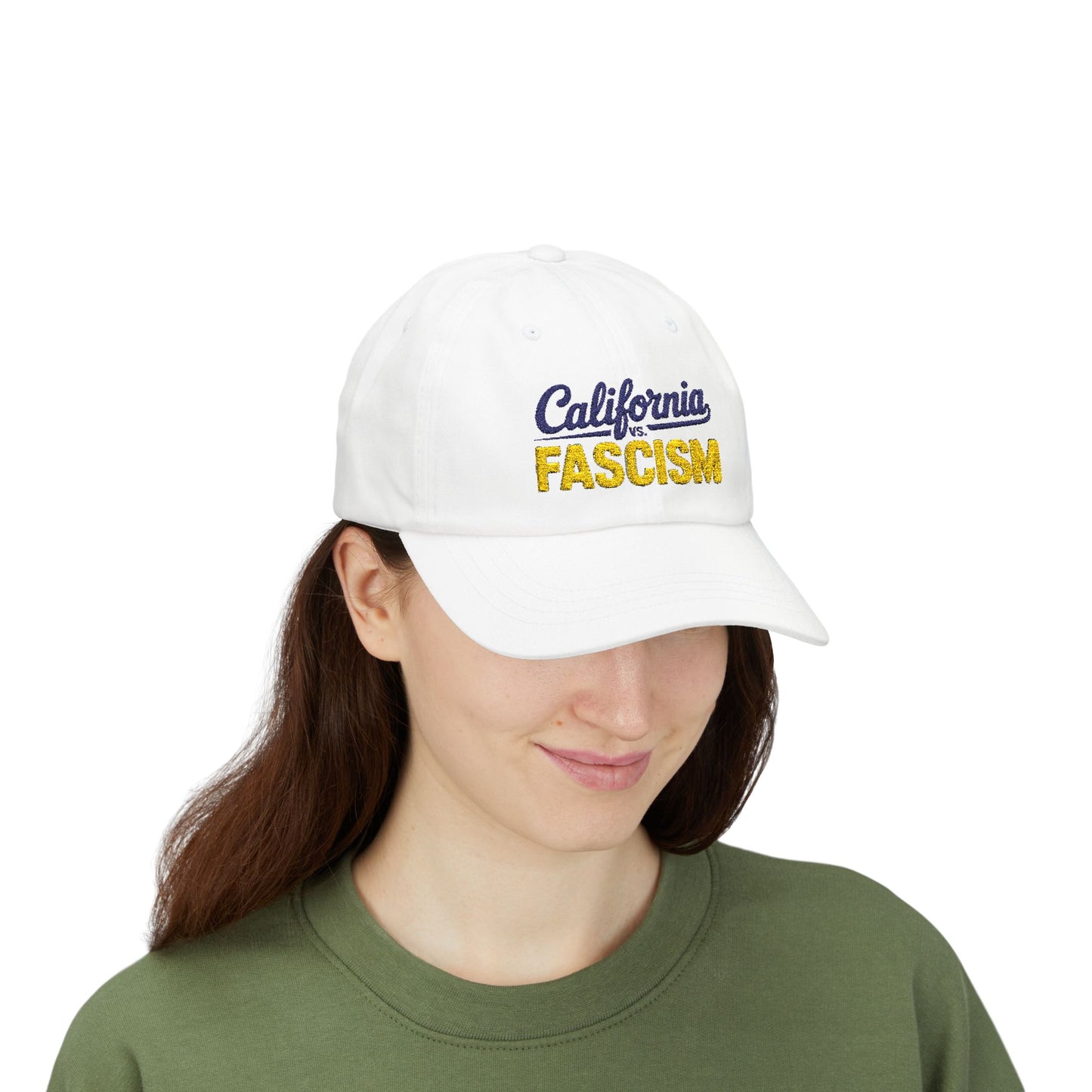 California vs. Fascism Embroidered Dad Cap - Yes to Prop 50 Hat, Election Rigging Response Act Hat, Free Shipping