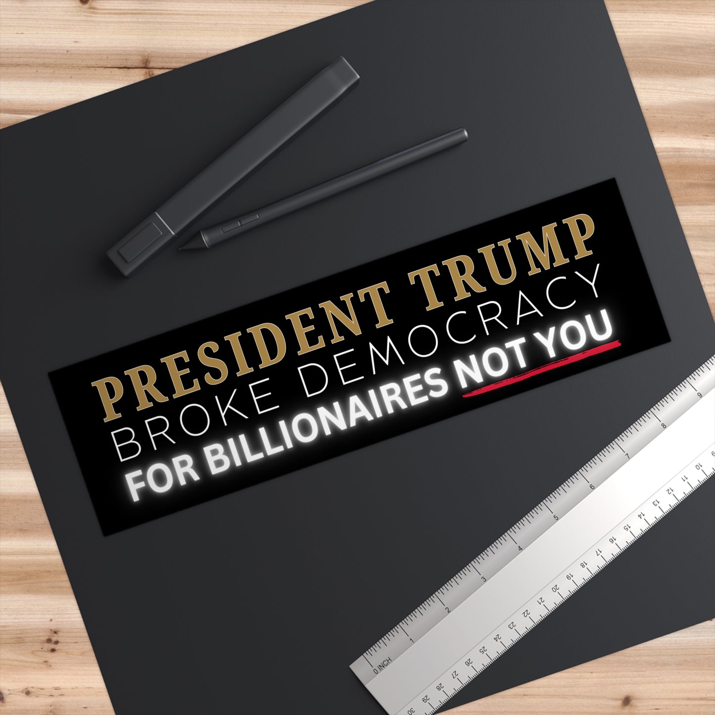 Trump Broke Democracy Bumper Sticker, Anti Trump Sticker, Political Bumper Sticker, Opposition Bumper Sticker, Resistance Bumper Sticker