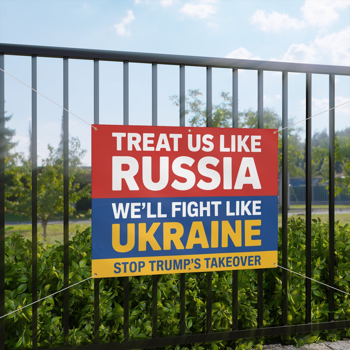 Stop Trump's Takeover Banner, DC Protest Sign, Free DC Sign, Custom Vinyl Banner, 2 Sizes, Ropes Included, Free Shipping, Anti Trump Signs
