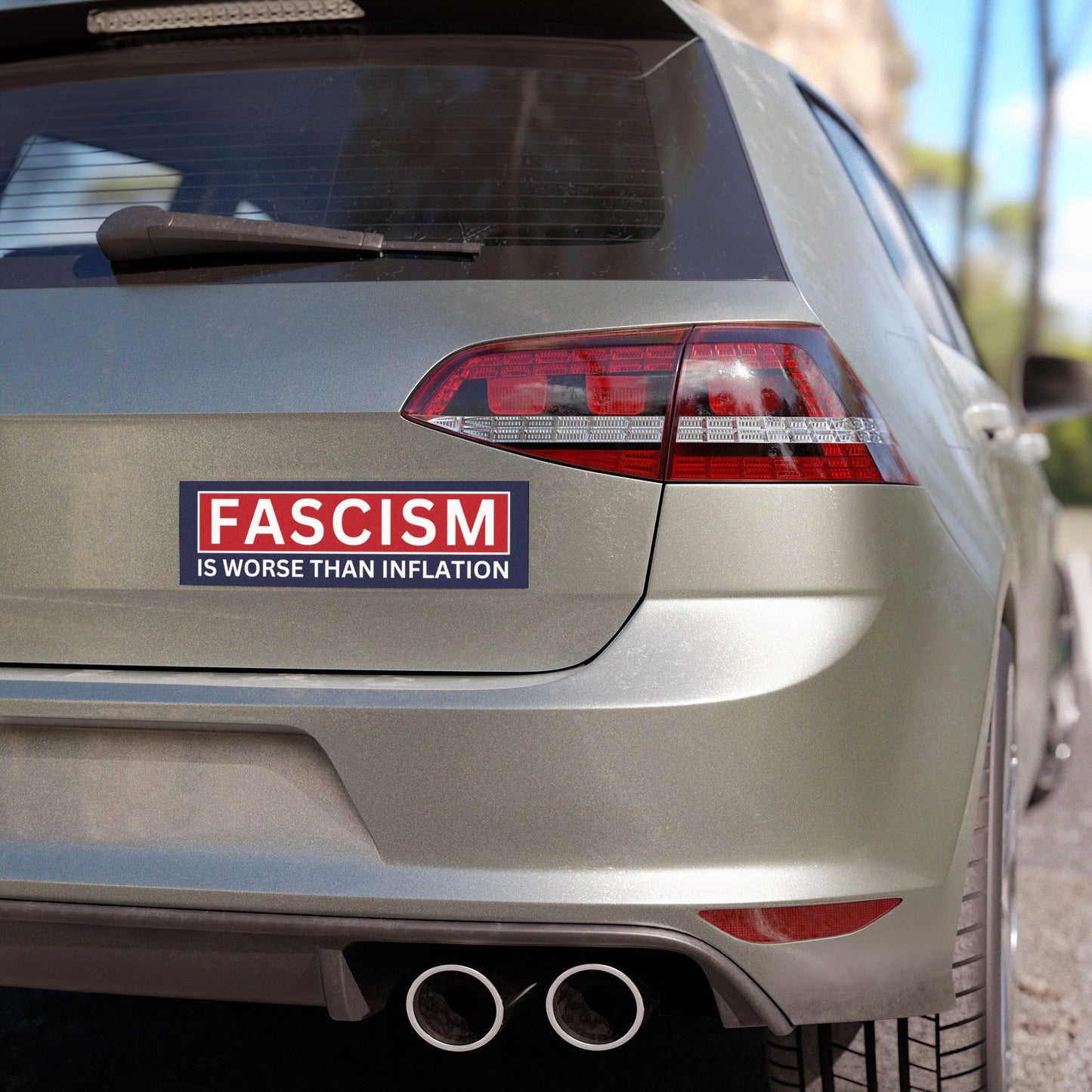 Fascism is Worse Than Inflation Magnet, Free Shipping, Anti Trump Car Magnet, Democracy Car Magnet, Political Car Magnet, Custom Car Magnet