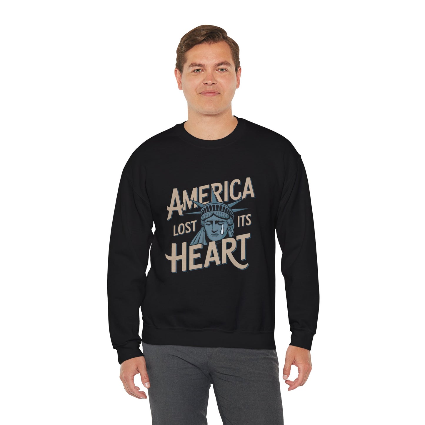 America Lost Its Heart Sweatshirt, Anti Trump Sweatshirt, Unisex Style, Free Shipping, Lady Liberty, Statue of Liberty, Shame on America