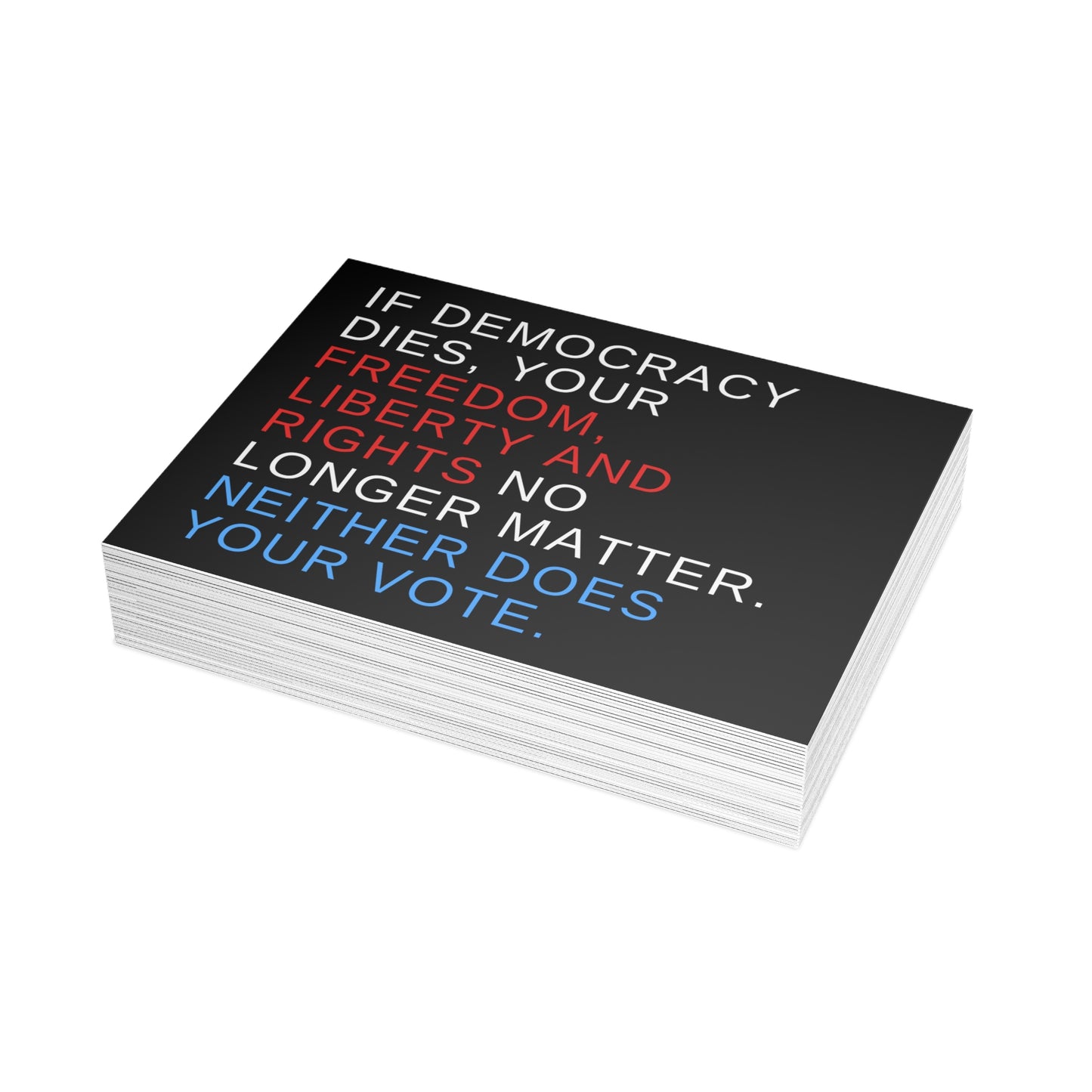 Political Postcards, No Envelopes, Social Justice Postcards, Democracy Postcards, Resistance Postcards, 6.25" x 4.6", 10, 30, 50 Pack