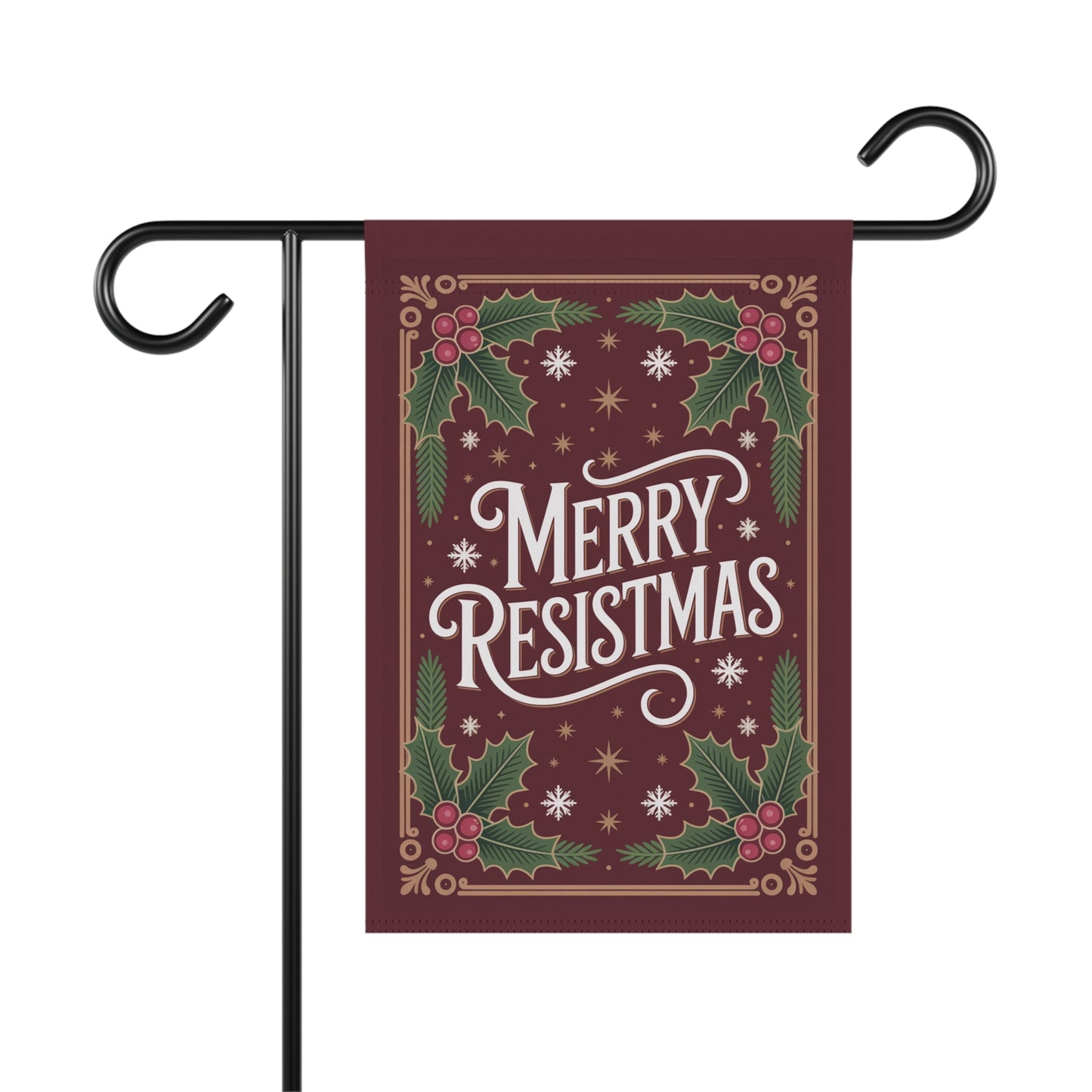 Merry Resistmas Garden Flag, Christmas Garden Flag, Holiday Garden Flag, Funny Political Holiday Decor, Democracy Gift