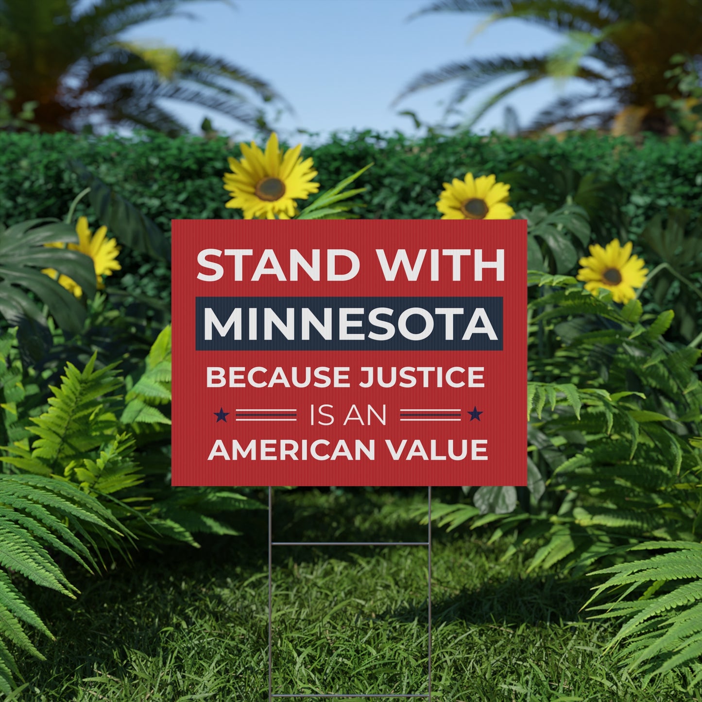 Stand With Minnesota Yard Sign | Stand With Minneapolis Yard Sign | 24" x 18" | Print on Both Sides | H Stake Included | 3 Colors Available