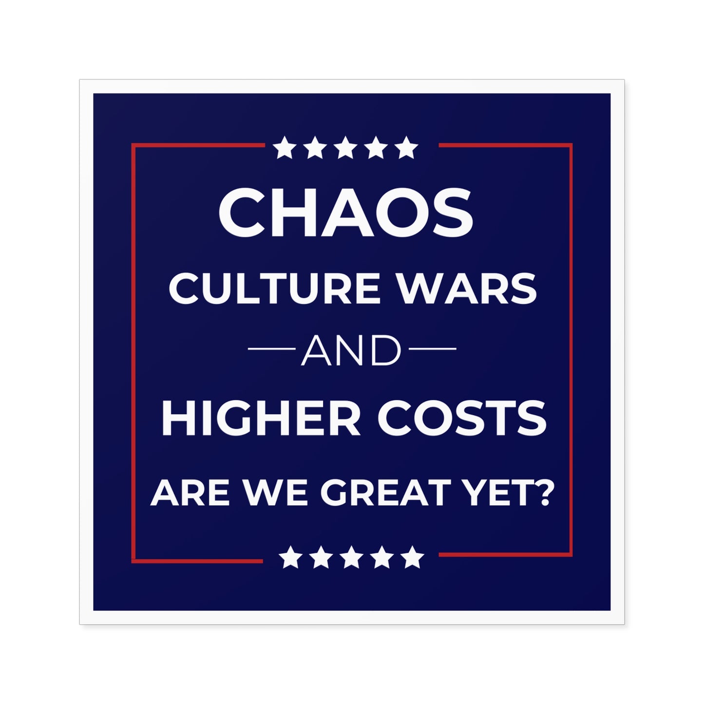 Civic Statement Wholesale Stickers 4" x 4" Gloss Weatherproof Vinyl - Top Selling Design - High Profit Margin