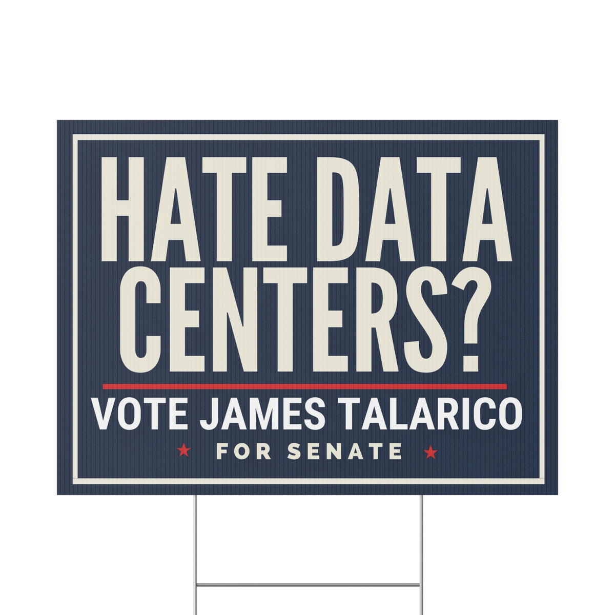 James Talarico Yard Sign, Texas Senate Yard Sign, Hate Data Centers?