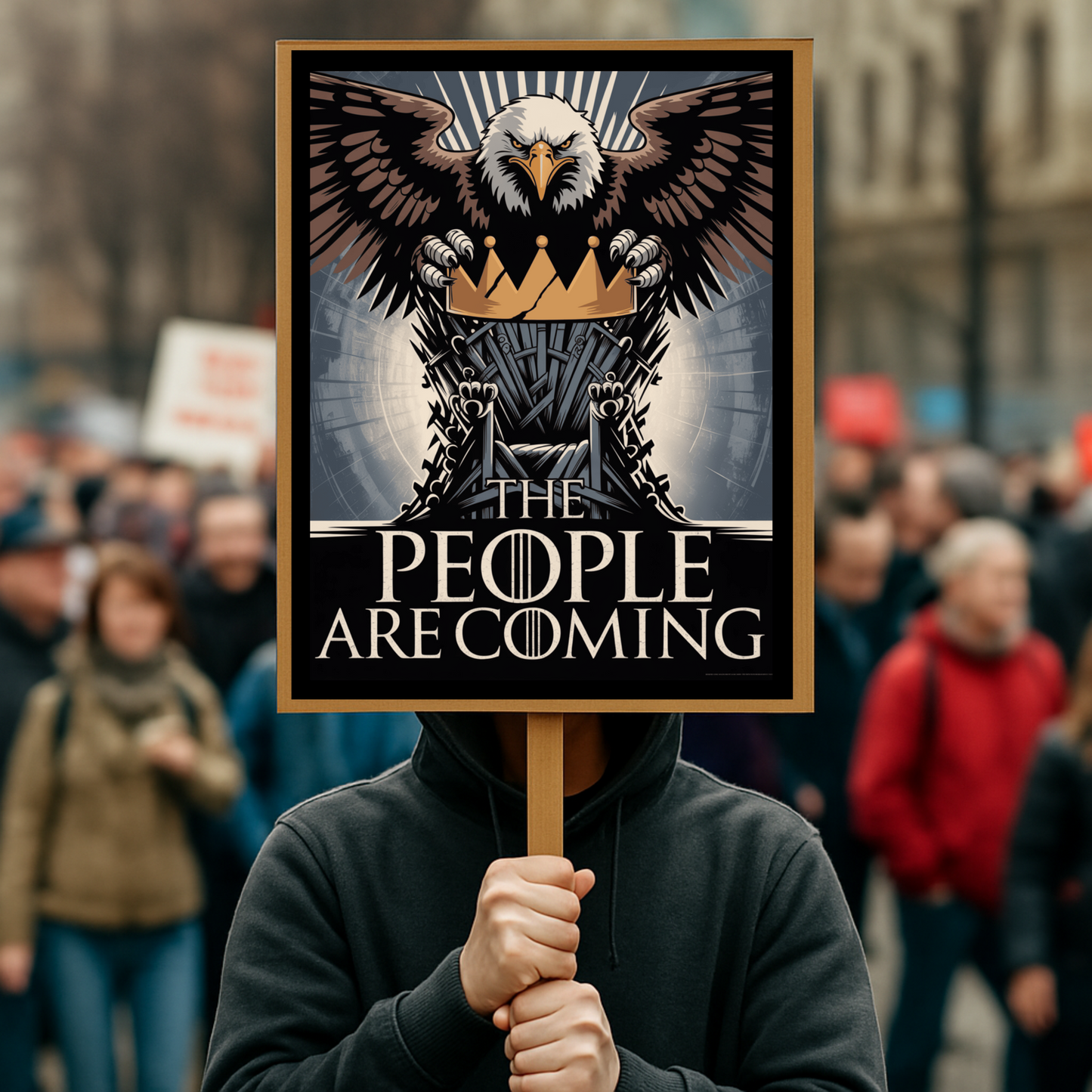 The People Are Coming Protest Sign, Printable Protest Sign, No Kings Digital Protest Sign