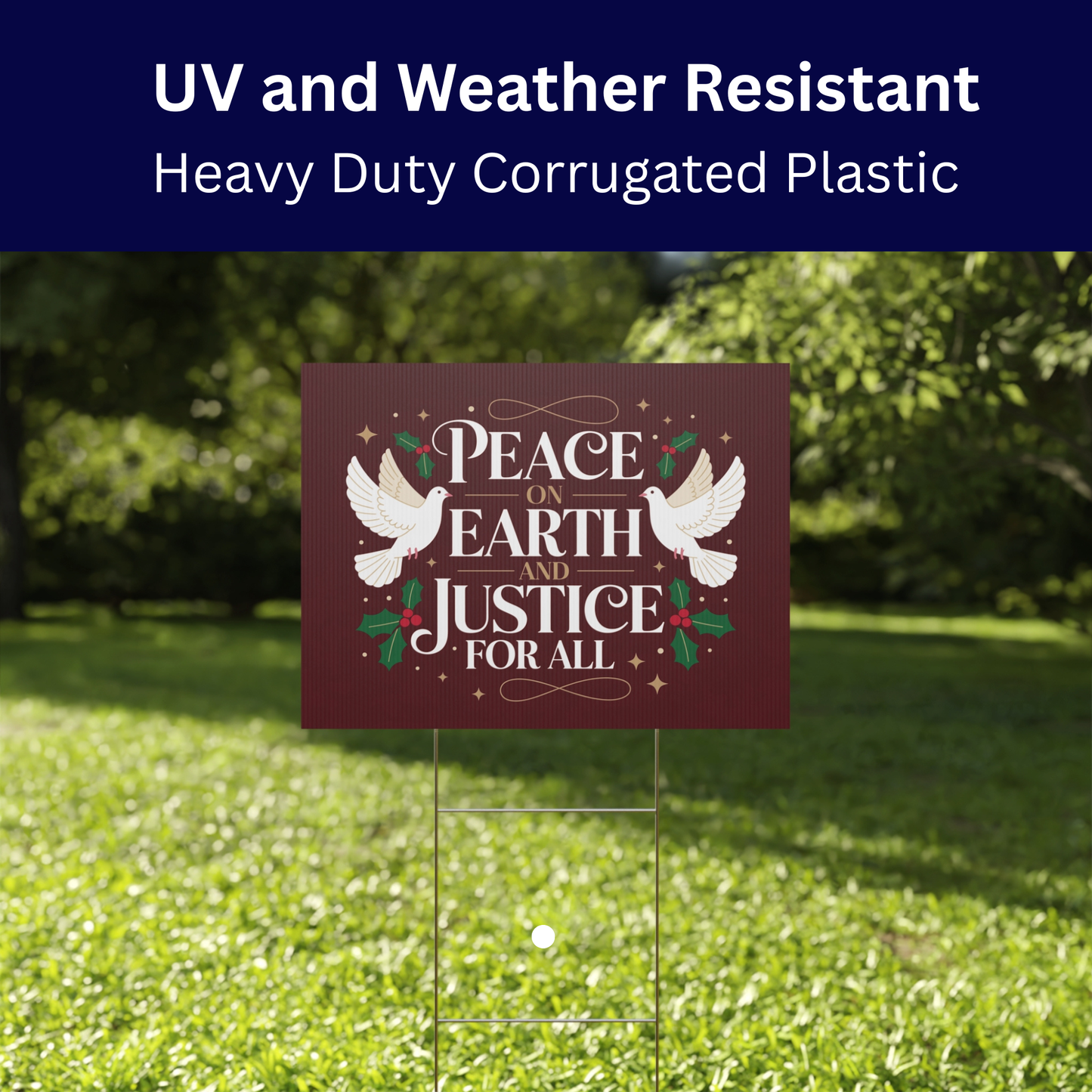 Democracy Holiday Yard Sign 5 Pack - Top Selling Designs, 24" x 18", Print on Both Sides, H Stakes Included, Funny Political Christmas Signs