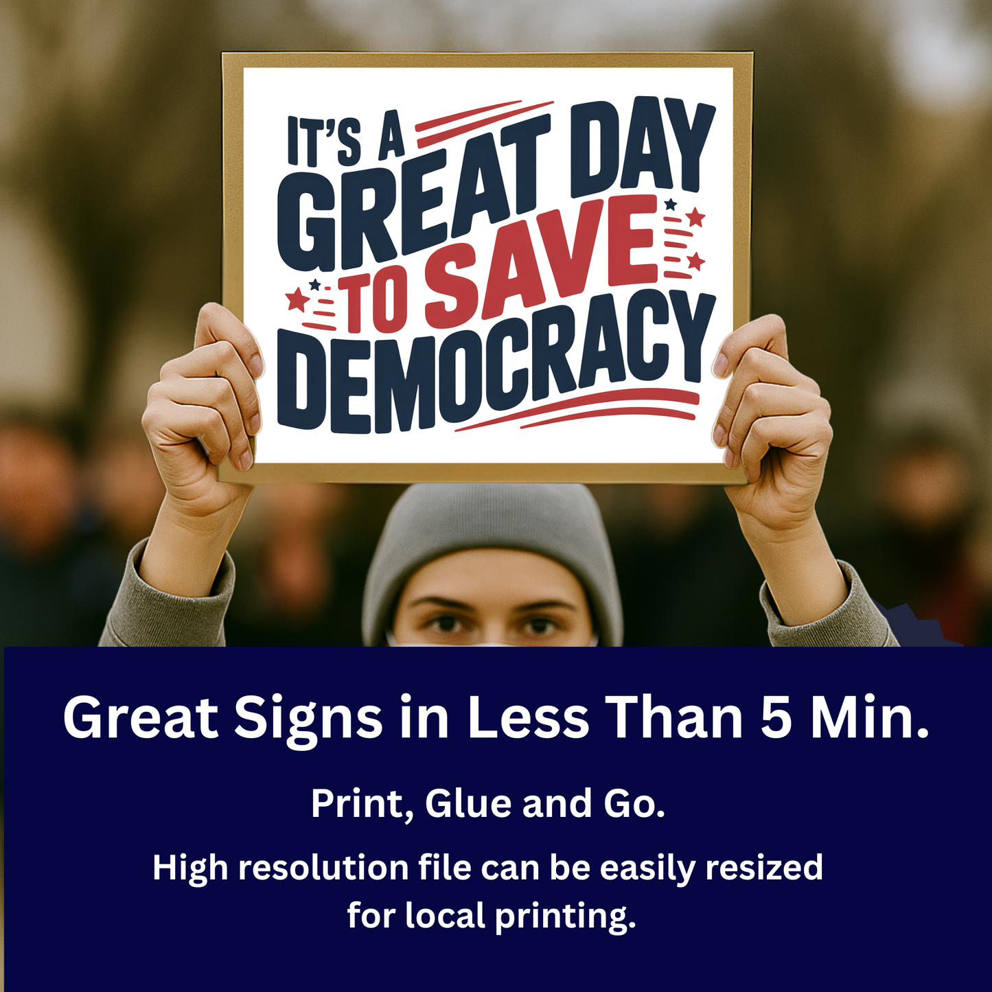 No Kings Protest Signs, Digital Download Poster, Anti Trump Protest Signs, Political Posters, Print 2 Sizes at Home