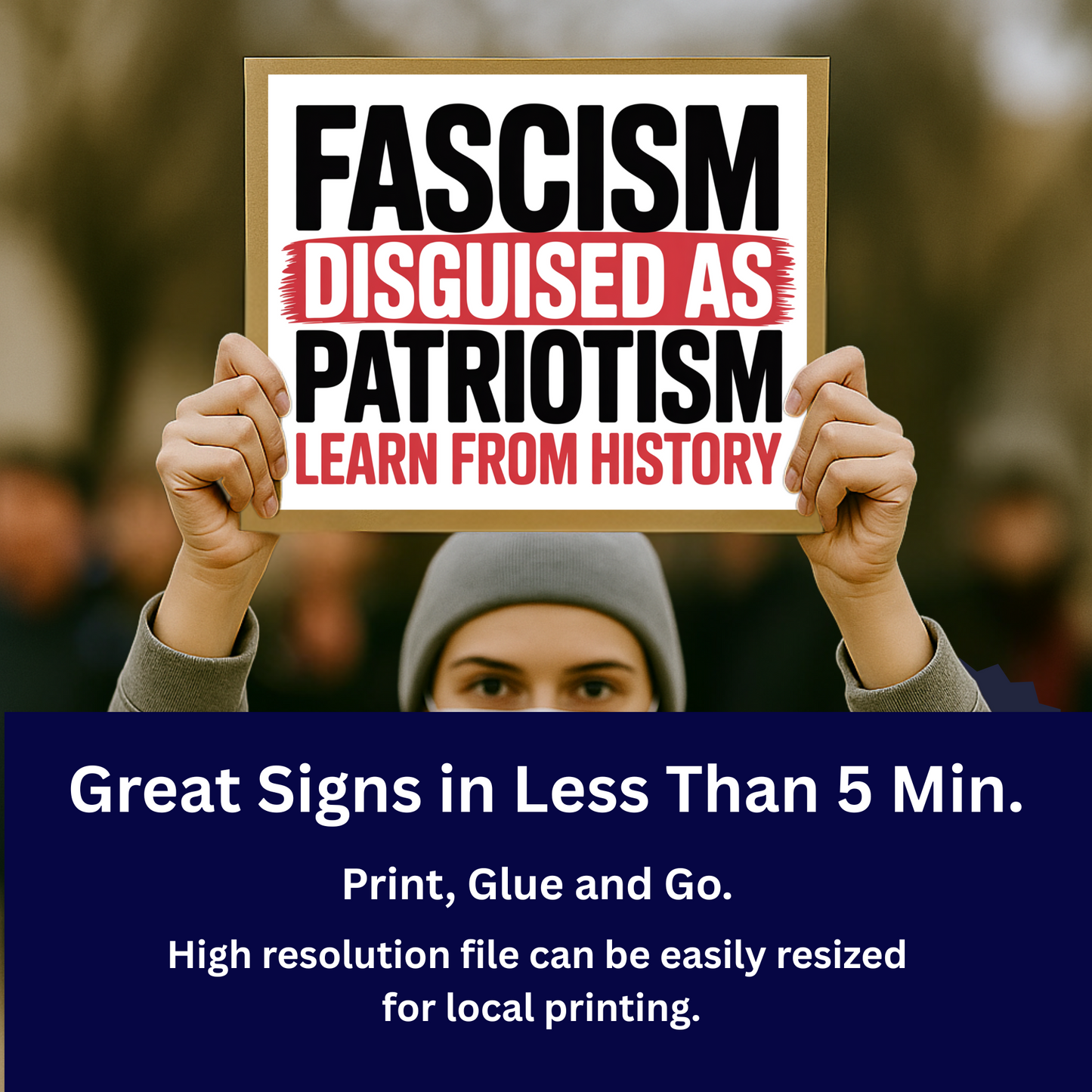 Fascism Printable Protest Signs, Digital Download Poster, Protest PNG, Anti Trump PNG