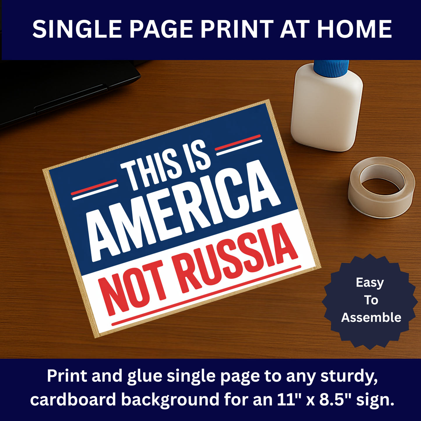 This is America Not Russia Printable Protest Signs, Digital Download Poster, Protest PNG, Anti Trump PNG