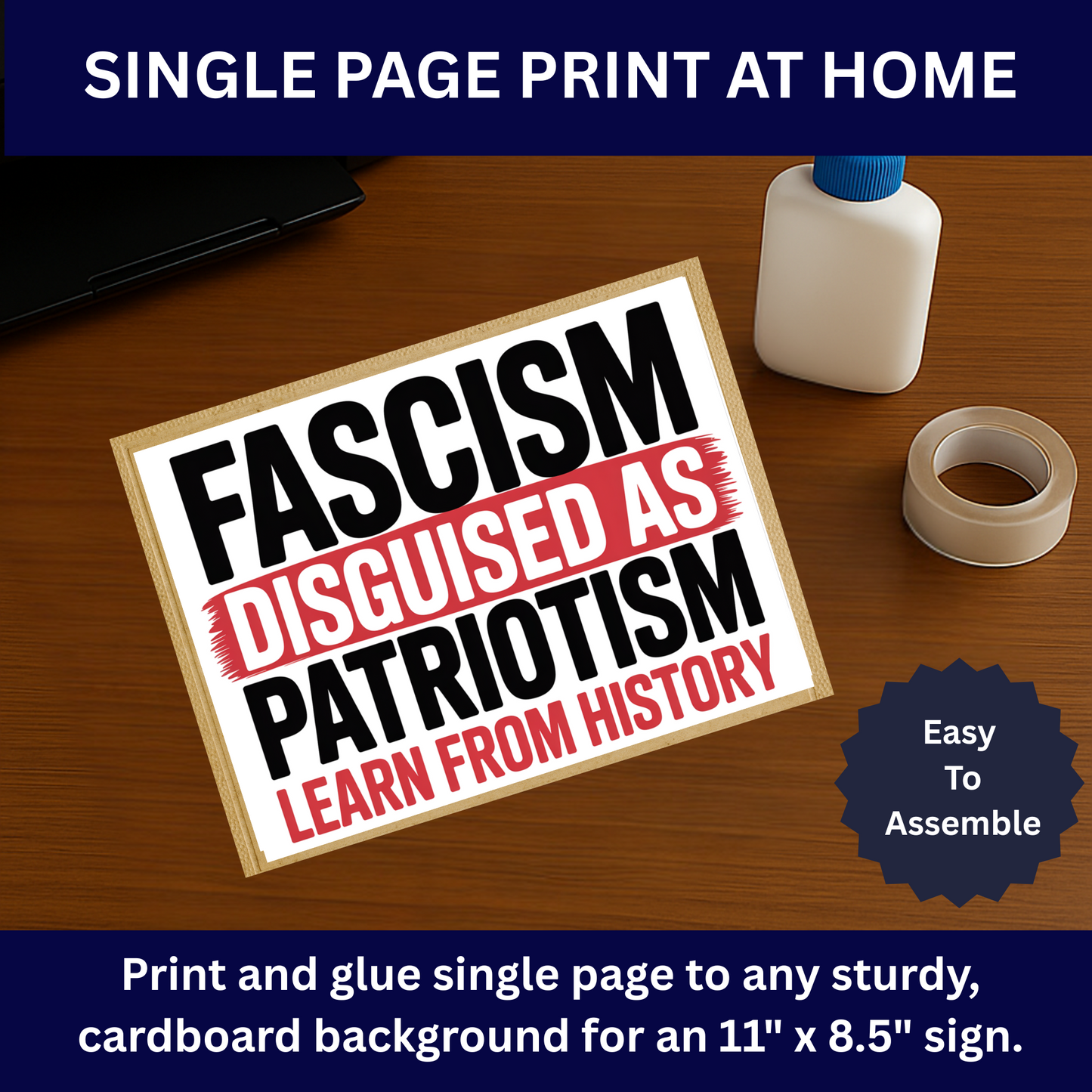 Fascism Printable Protest Signs, Digital Download Poster, Protest PNG, Anti Trump PNG