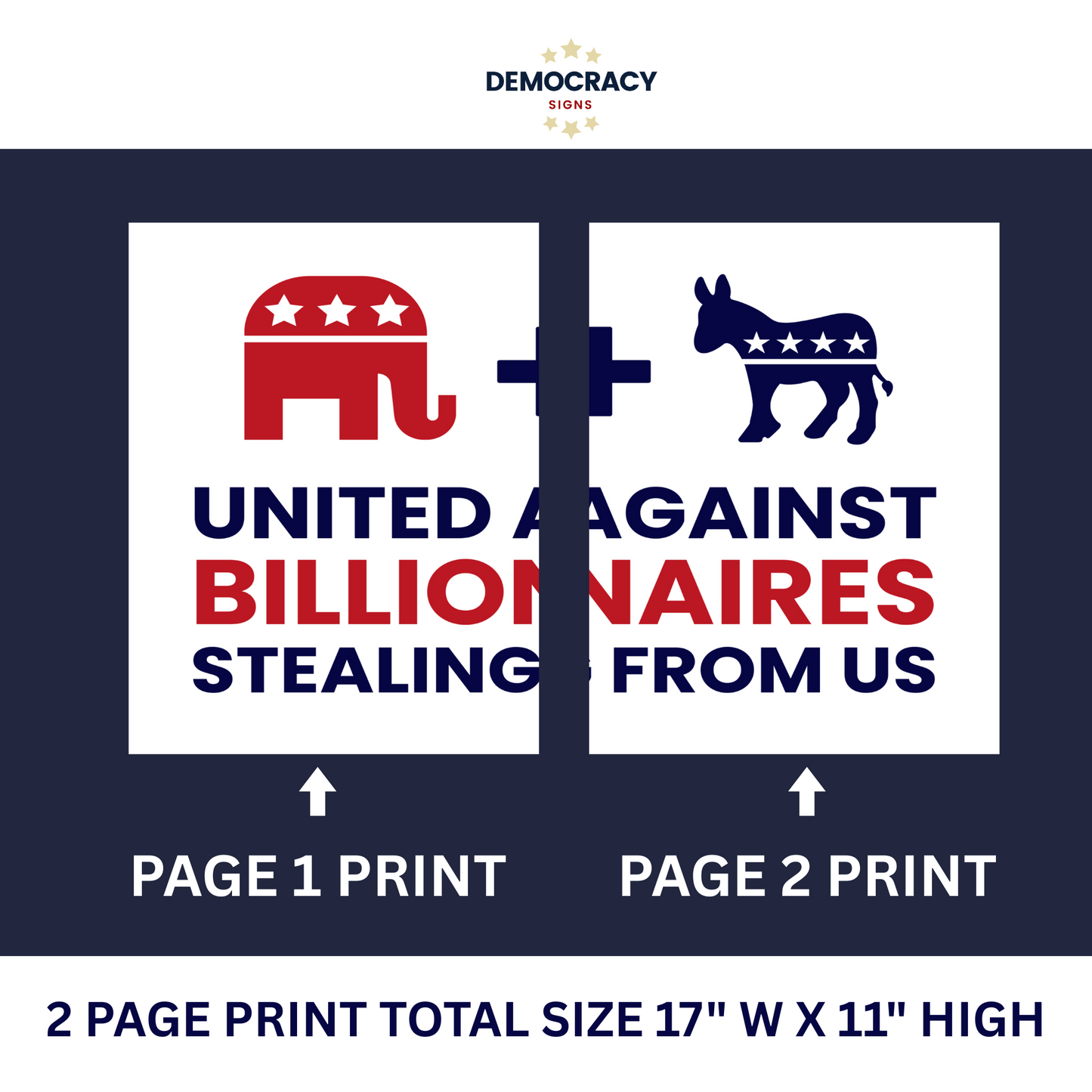 Print at Home Protest Sign Kit, 2 Sizes Included, Single Page (8.5" x 11"), or 2 Pages (17" x 11") Printable Protest Signs, Digital Download