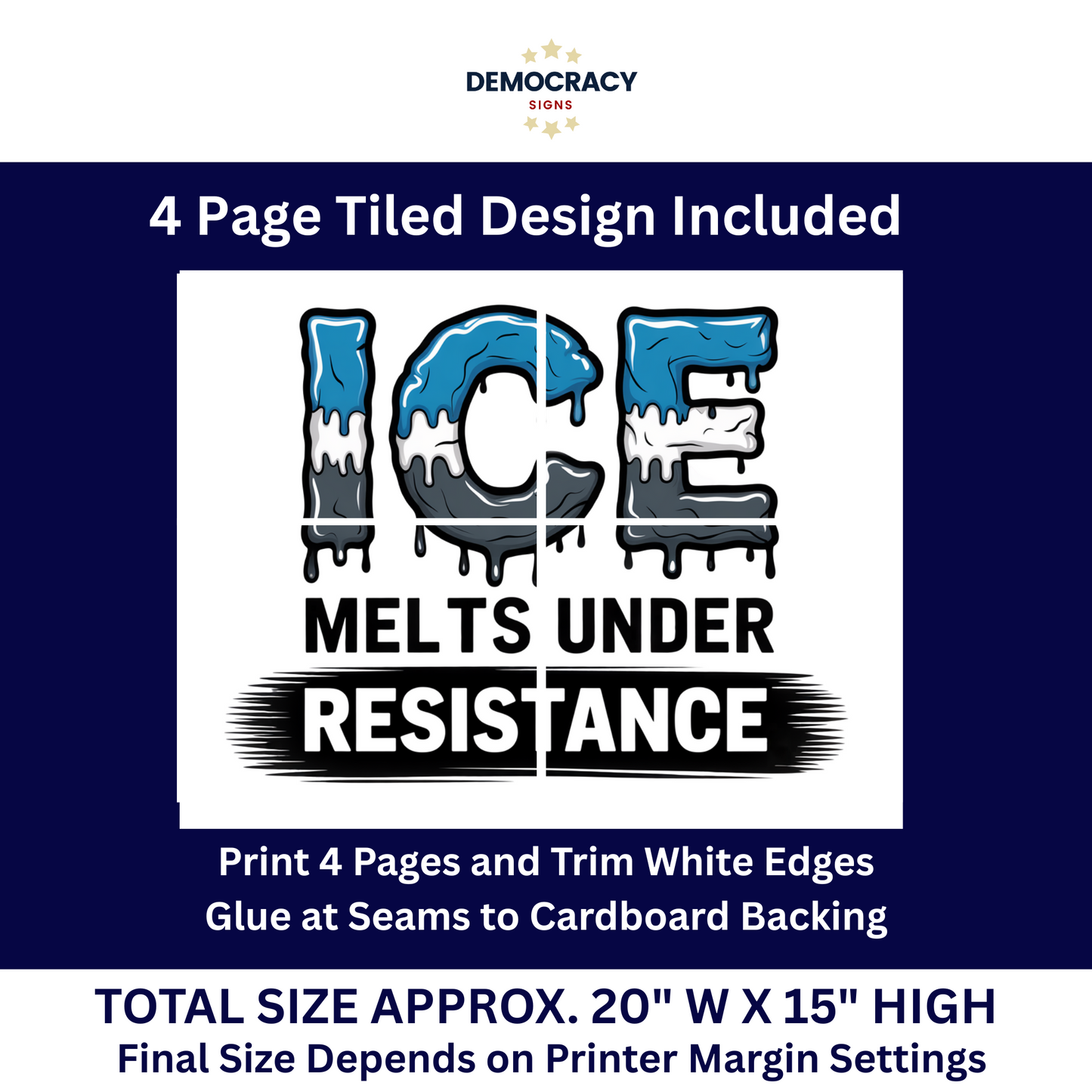FREE Anti ICE Protest Signs, Anti Trump Protest Signs 2 Sizes - Print at Home and Glue to Cardboard, Printable Protest Signs