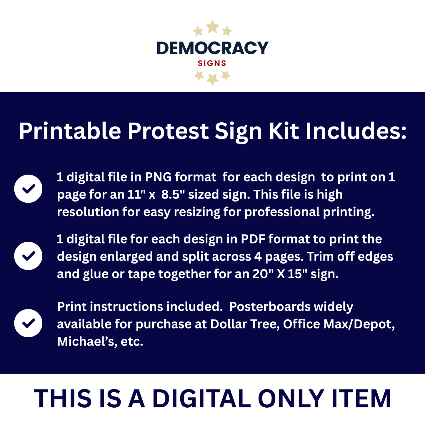 Printable Protest Signs, Digital Download Poster, Anti Trump Protest Signs, Political Posters, Print 2 Sizes at Home