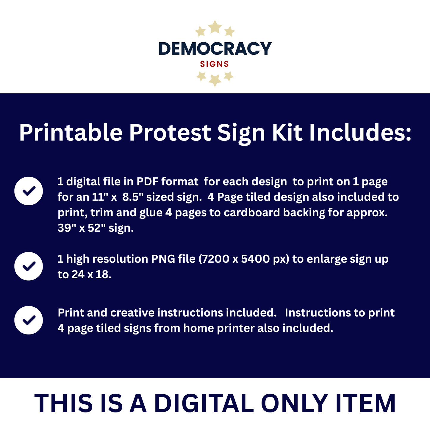 Anti ICE Protest Sign - No Wars, No Kings, No ICE - Printable Protest Sign Kit - Protest Sign PNG