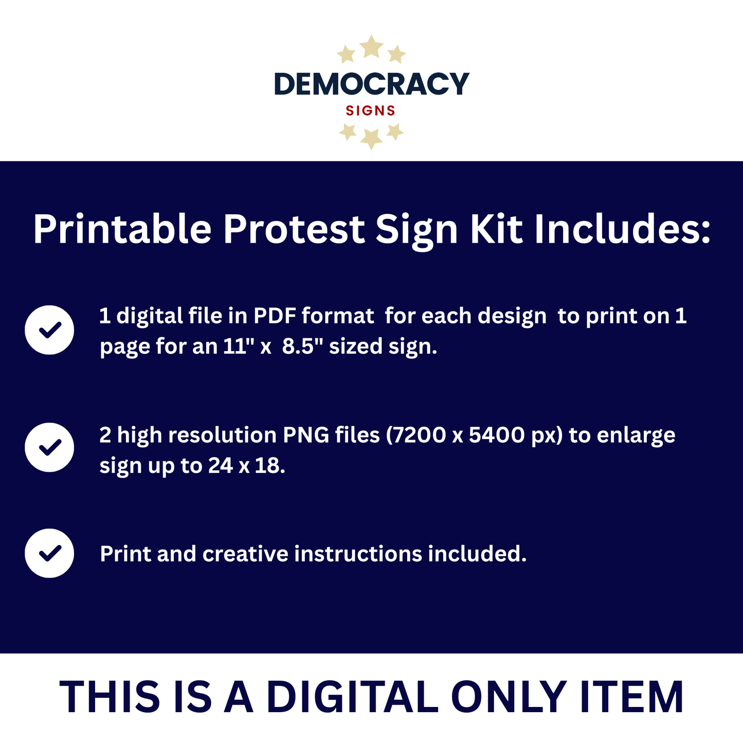 Anti GOP Print at Home Protest Sign Kit, 2 Sizes Included, Single Page (8.5" x 11"), or 2 Pages (17" x 11") Printable Protest Signs, Digital Download