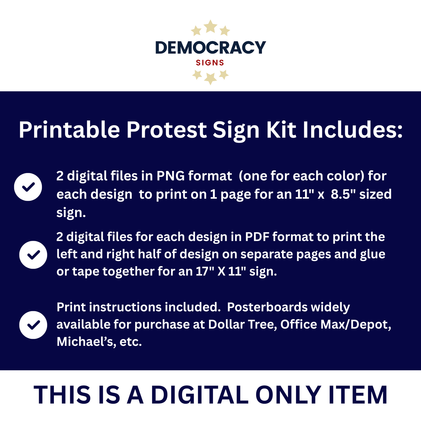 Printable Protest Signs, Digital Download Poster, Anti Trump Protest Signs, Political Posters, Print 2 Sizes at Home, Protest Signs for Car