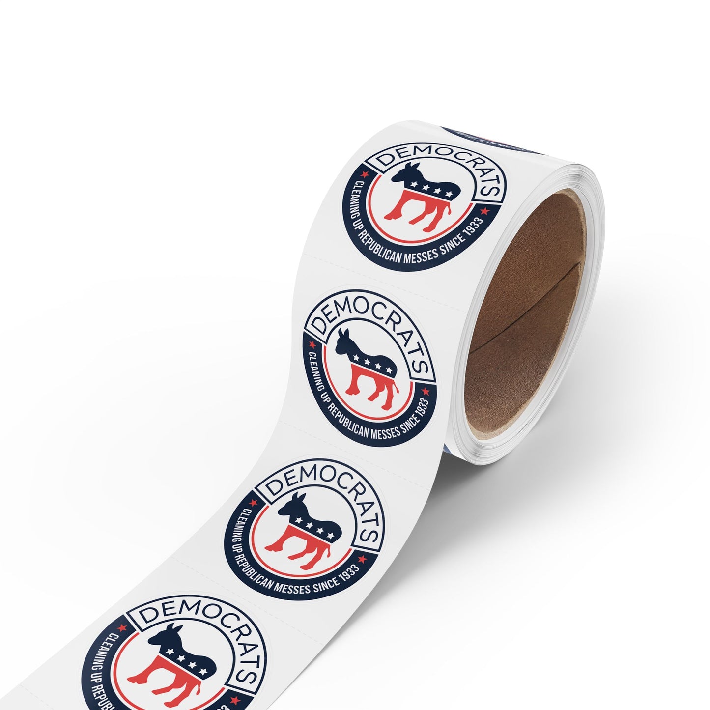 Political Postcard Stickers - "Democrats Cleaning Up Republican Messes Since 1933" Democrat Stickers