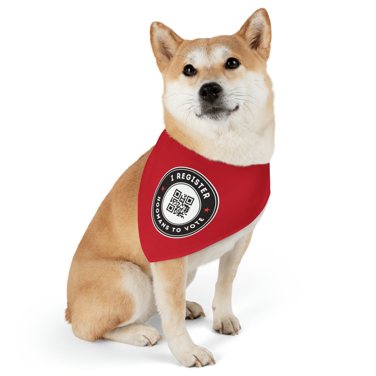 I Register Hoomans to Vote Bandana Collar, Vote.org QR Code, Multiple Sizes, Custom Pet Shirt, Pets for Democracy, Register to Vote