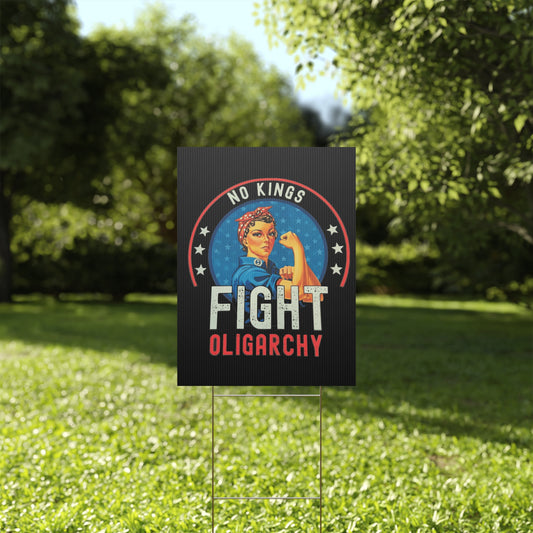 No Kings Yard Sign, 3 Pack, 24" x 18", Print on Both Sides, Anti Trump Protest Sign, No Kings Protest Sign