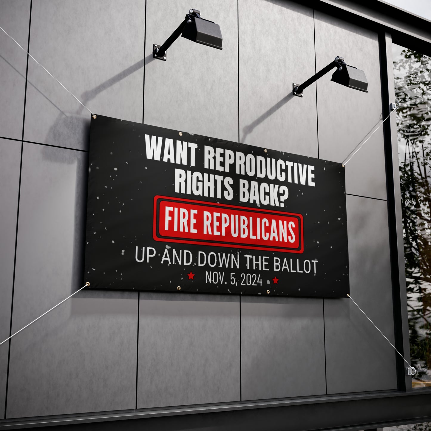 Reproductive Rights, Fire Republicans, Vinyl Indoor/Outdoor Banner, 48 x 24 or 72 x 36, Democracy Sign, Democracy Lawn Sign, Vote Sign