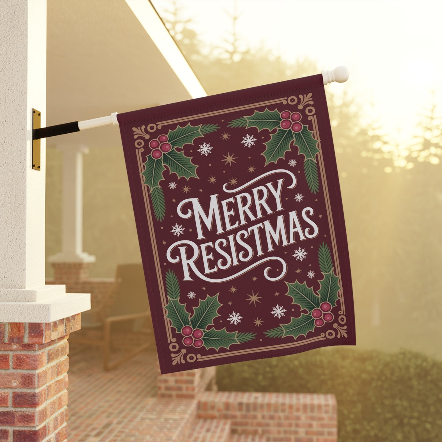 Merry Resistmas Garden Flag, Christmas Garden Flag, Holiday Garden Flag, Funny Political Holiday Decor, Democracy Gift