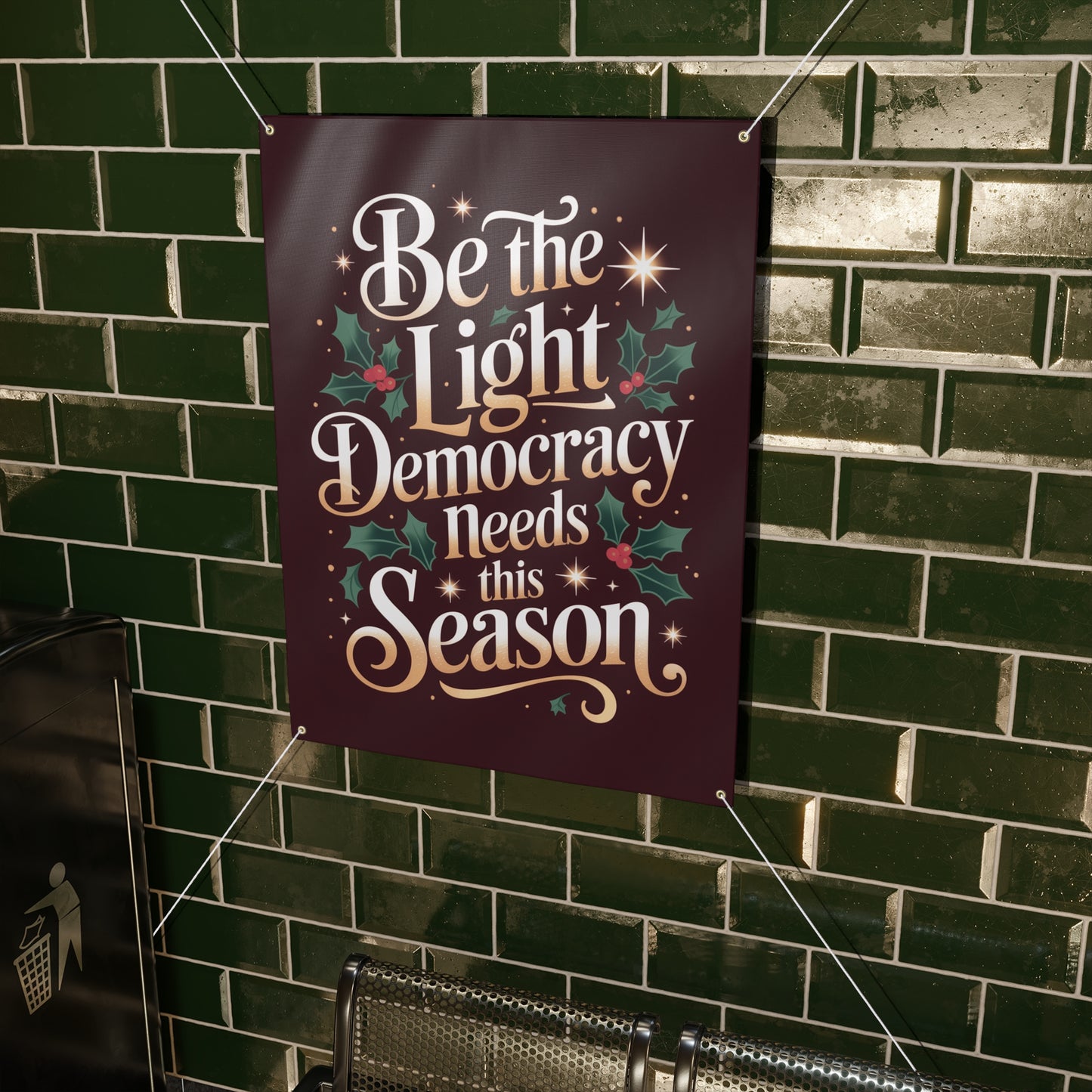 Christmas Banner, Holiday Banner, Custom Banner, Christmas Signs, 36" x 48", Hanging Ropes Included, Free Shipping